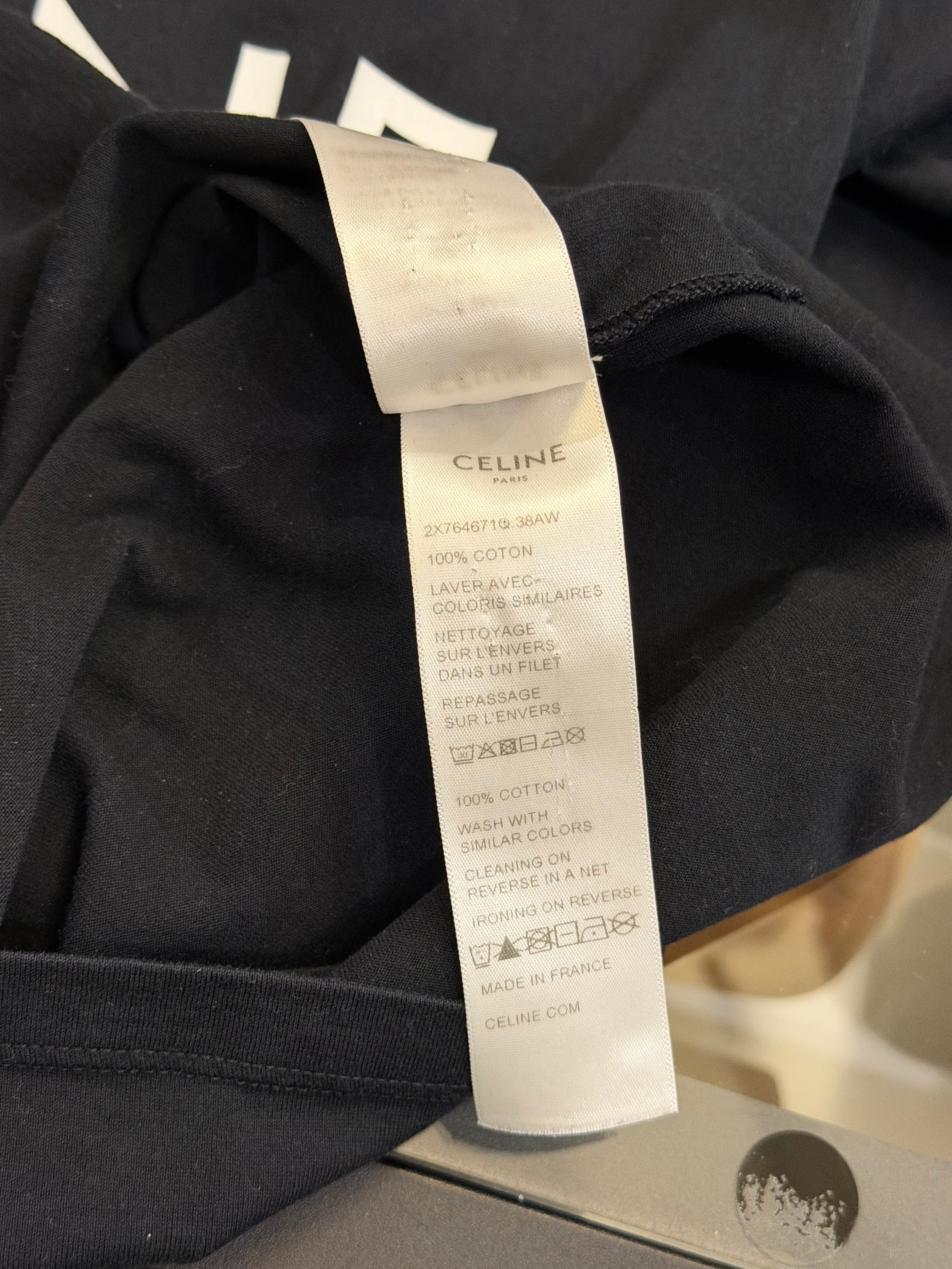Celine Logo Print Tee - Black