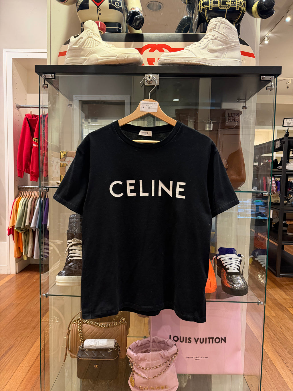 Celine Logo Print Tee - Black