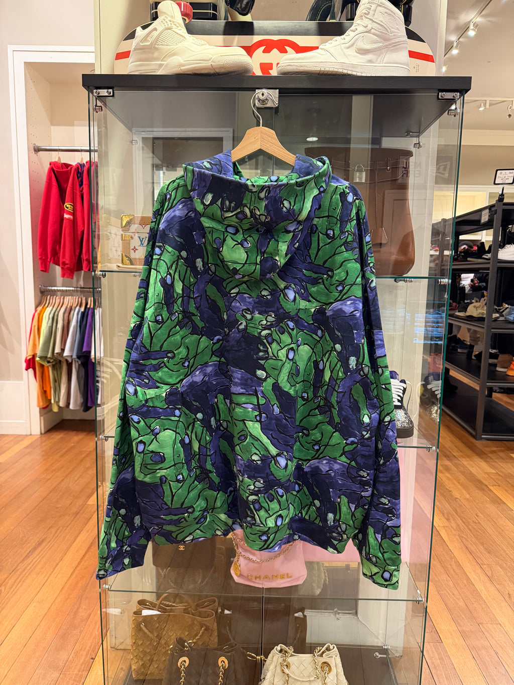 Marni Printed Cotton Hoodie -
Green/Purple