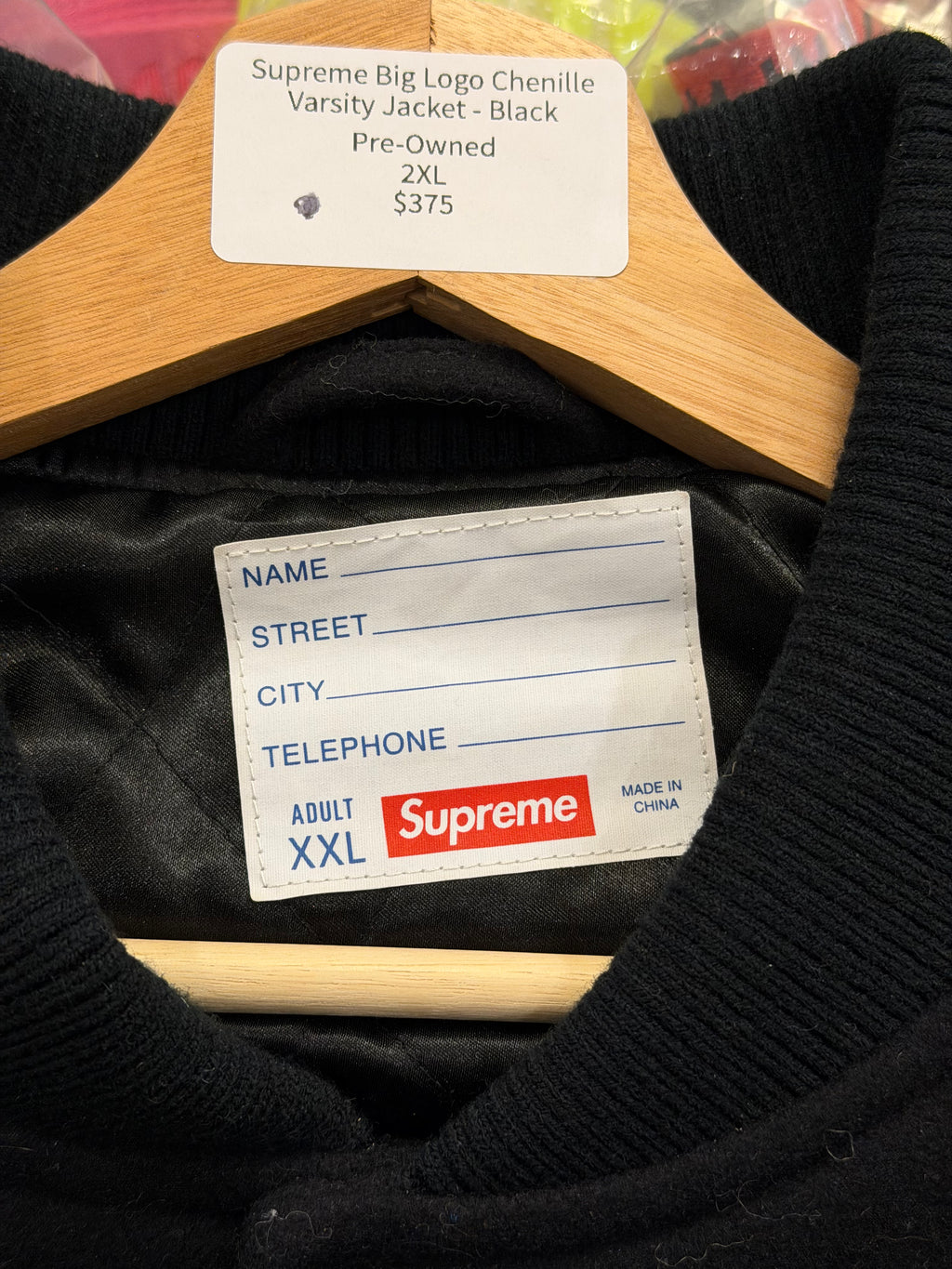 Supreme Big Logo Chenille
Varsity Jacket - Black