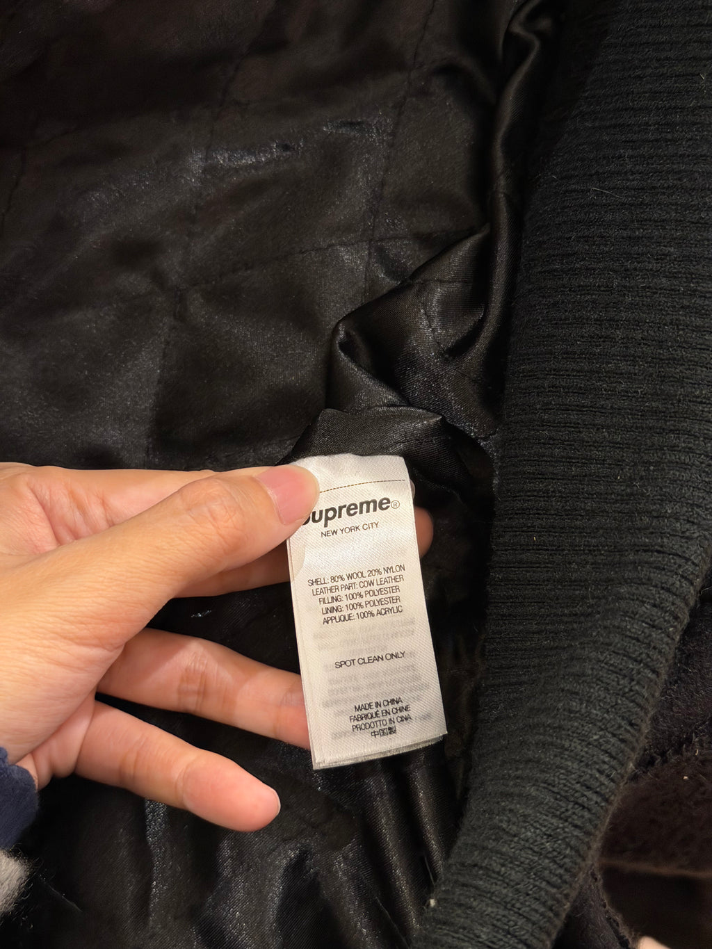 Supreme Big Logo Chenille
Varsity Jacket - Black
