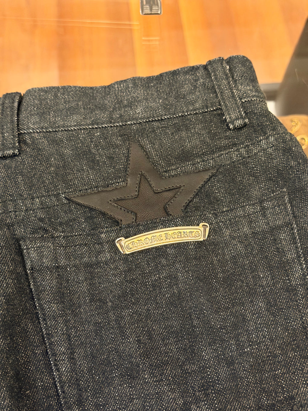 Chrome Hearts Leather Star Patch Jeans