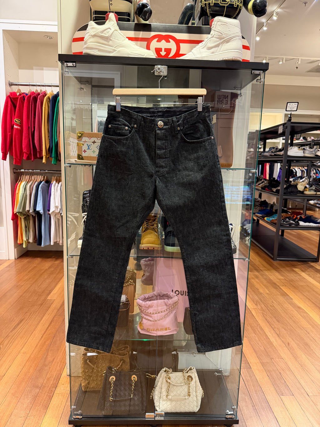 Chrome Hearts Leather Star Patch Jeans