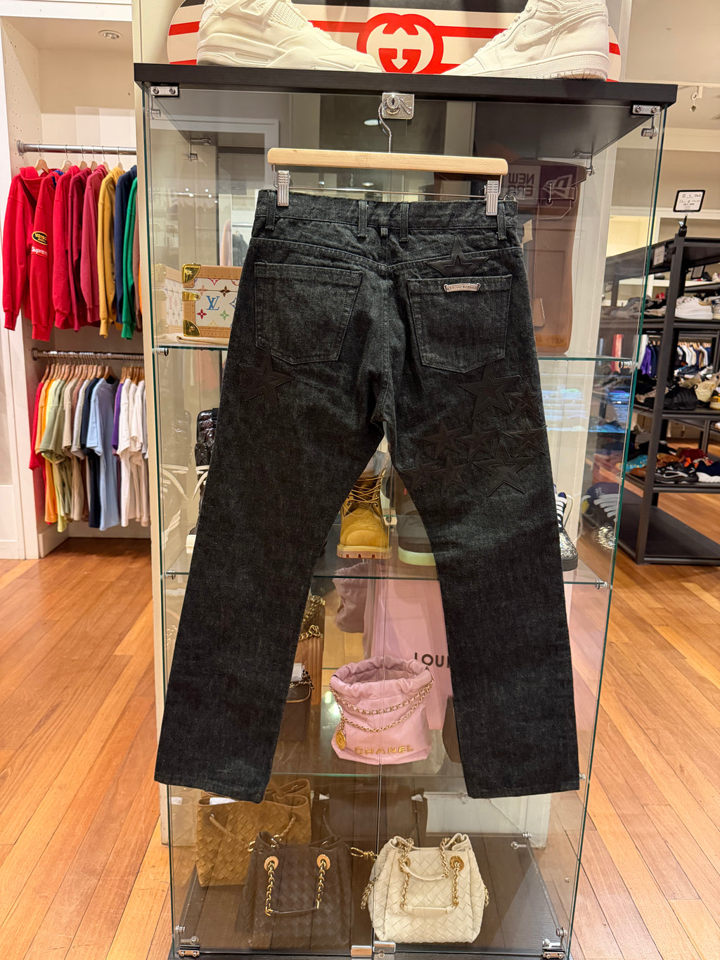 Chrome Hearts Leather Star Patch Jeans