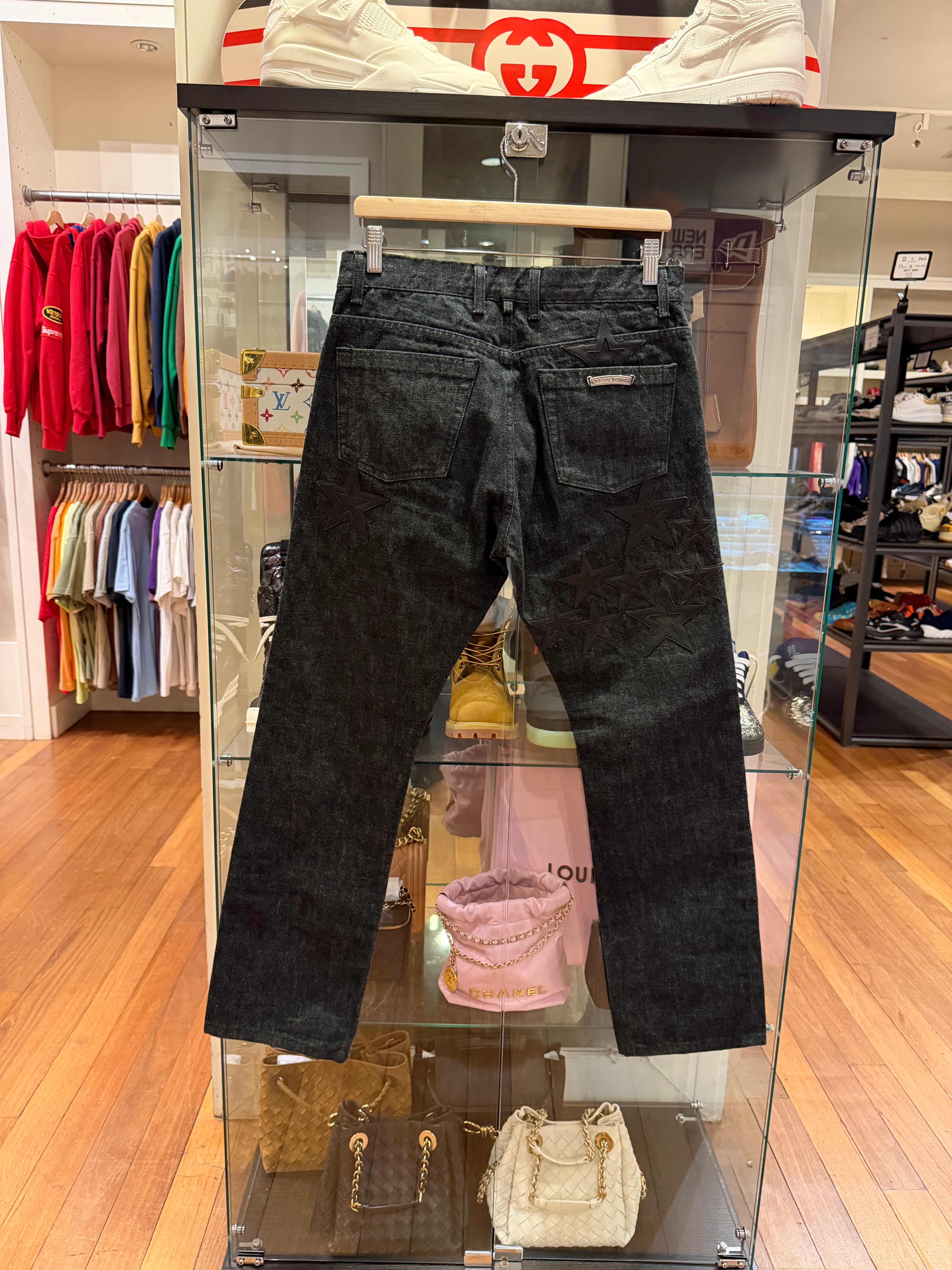 Chrome Hearts Leather Star Patch Jeans
