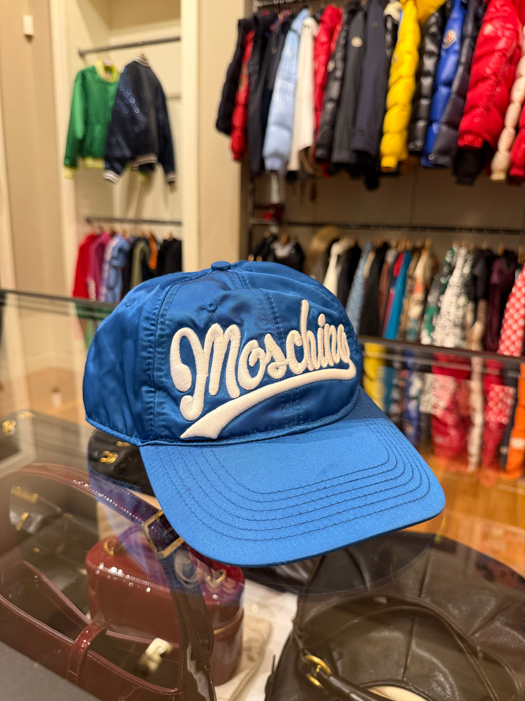 Blue Moschino Couture Oversized Baseball Cap