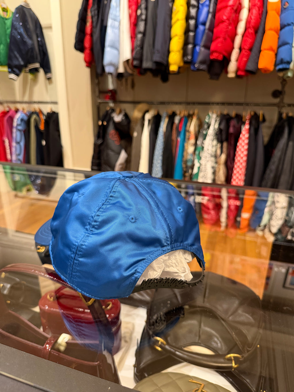 Blue Moschino Couture Oversized Baseball Cap