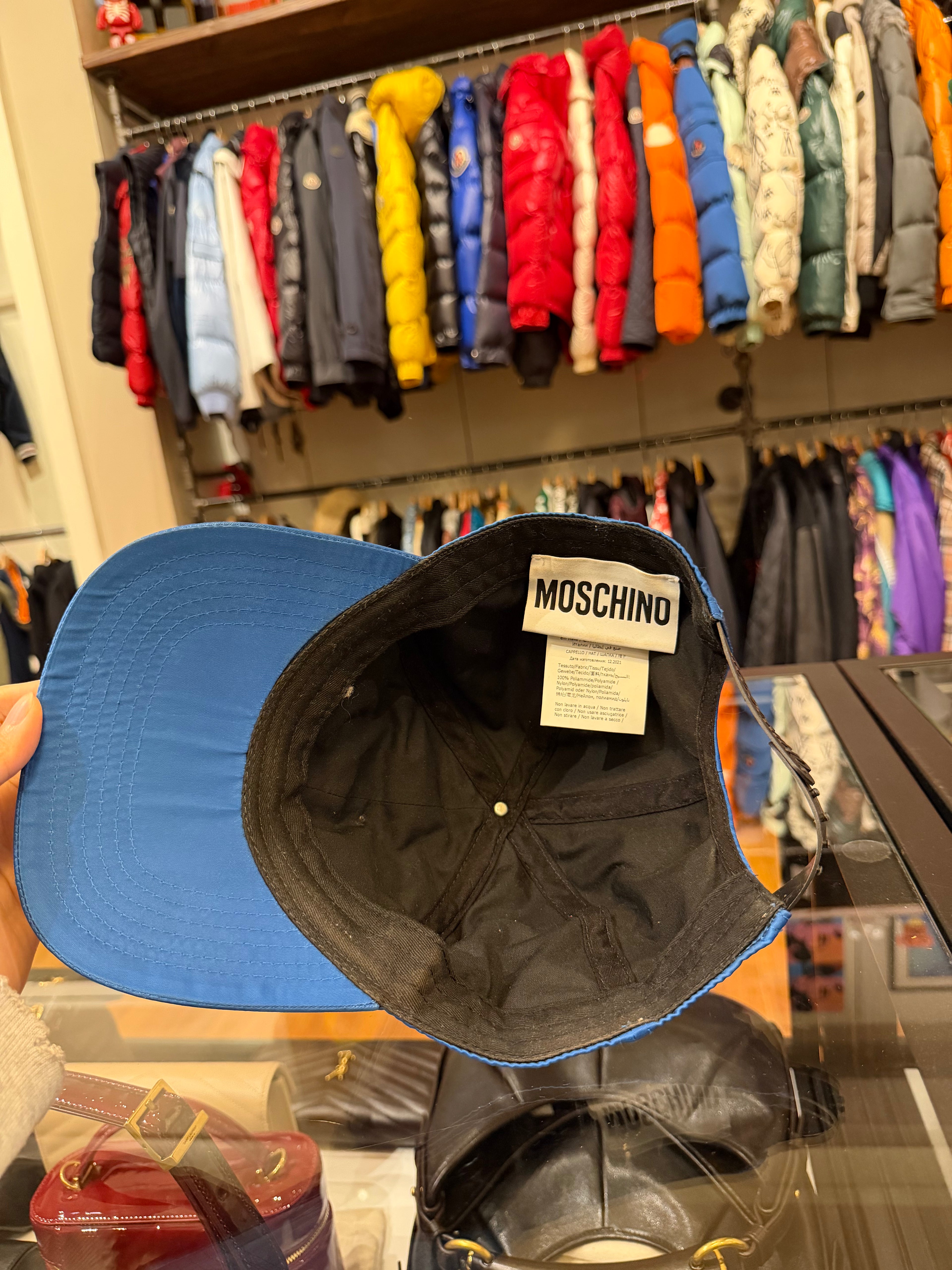 Blue Moschino Couture Oversized Baseball Cap