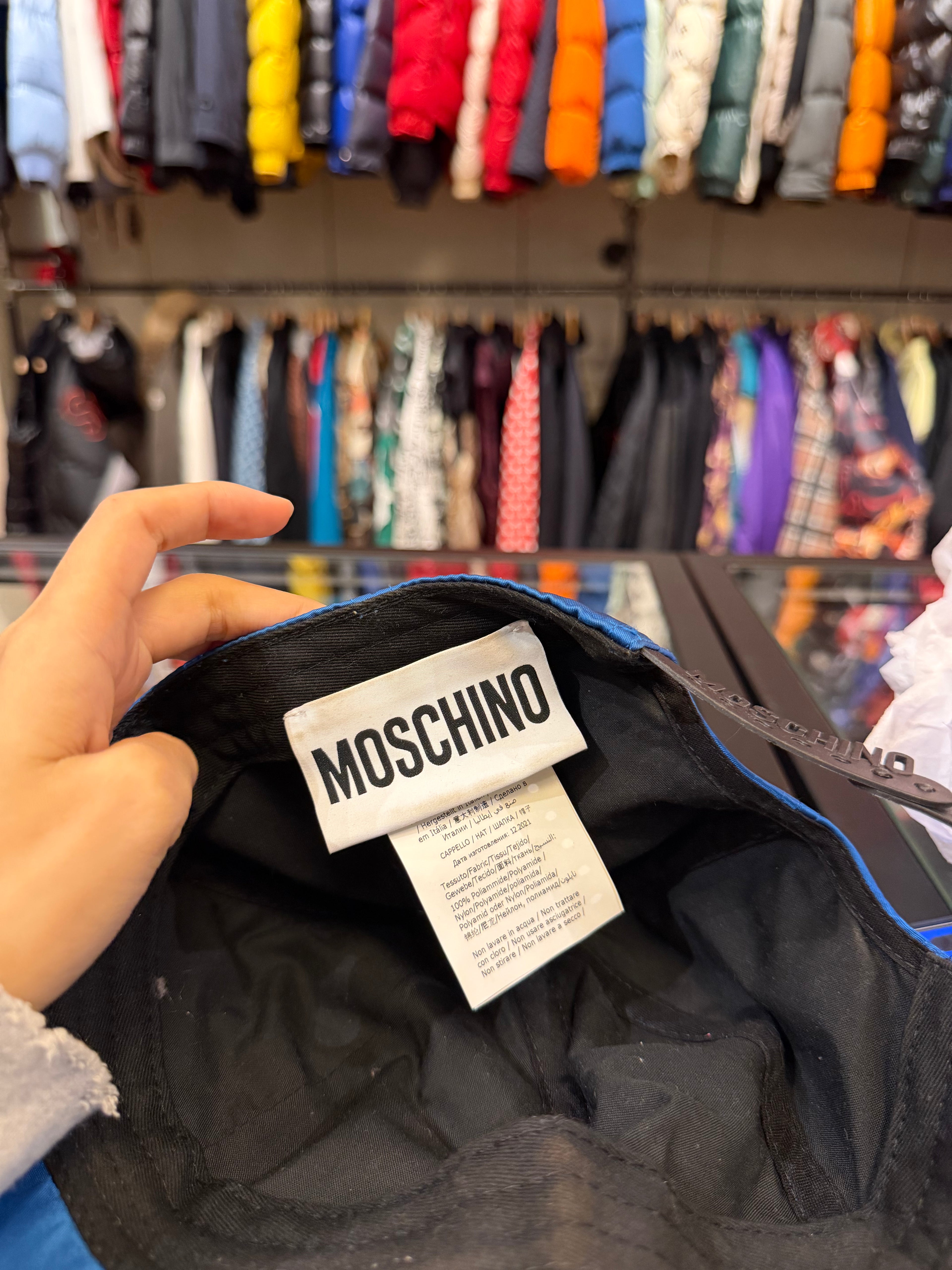 Blue Moschino Couture Oversized Baseball Cap