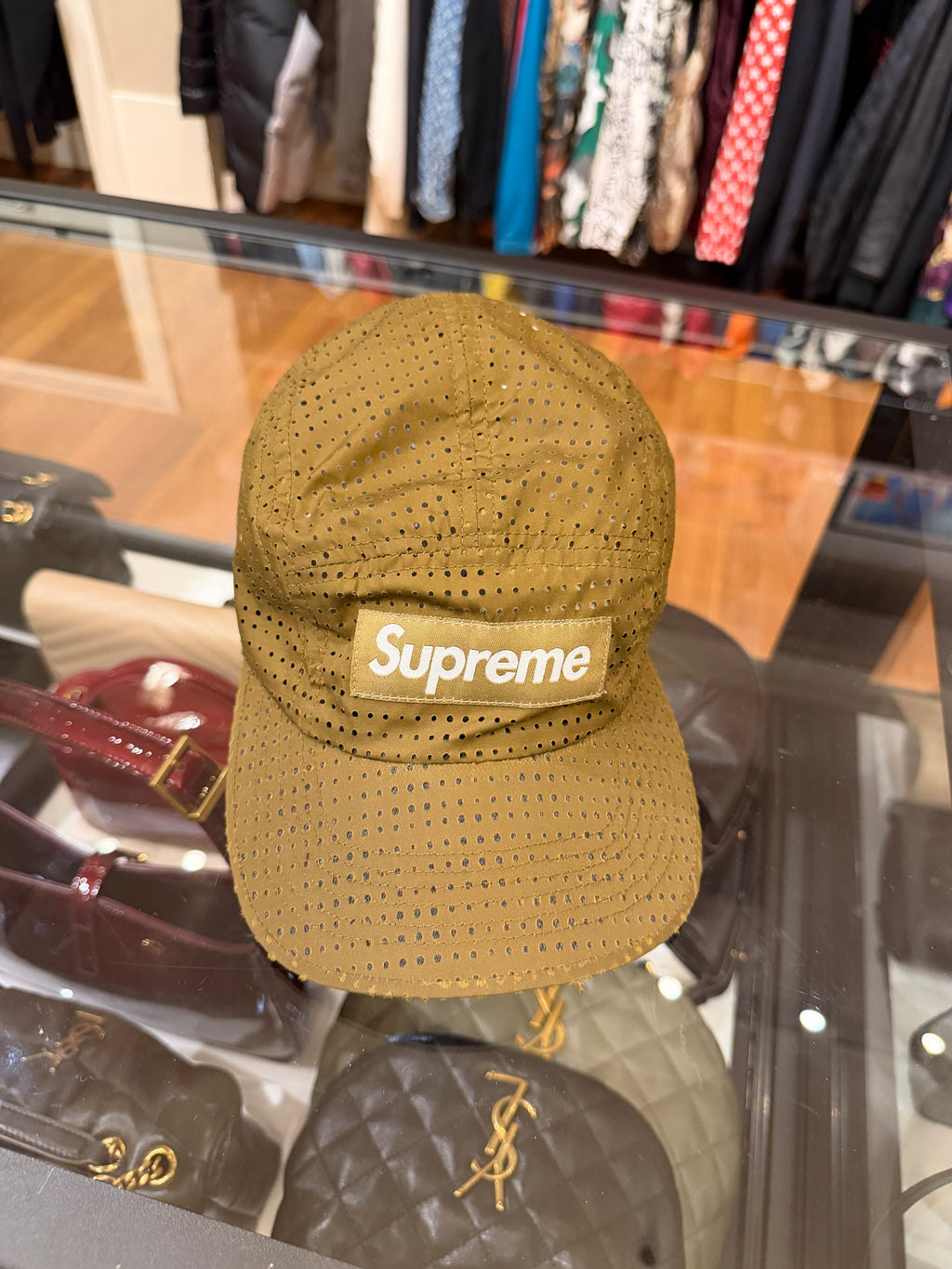 Supreme Perforated Camp Cap (SS22)-Olive Brown