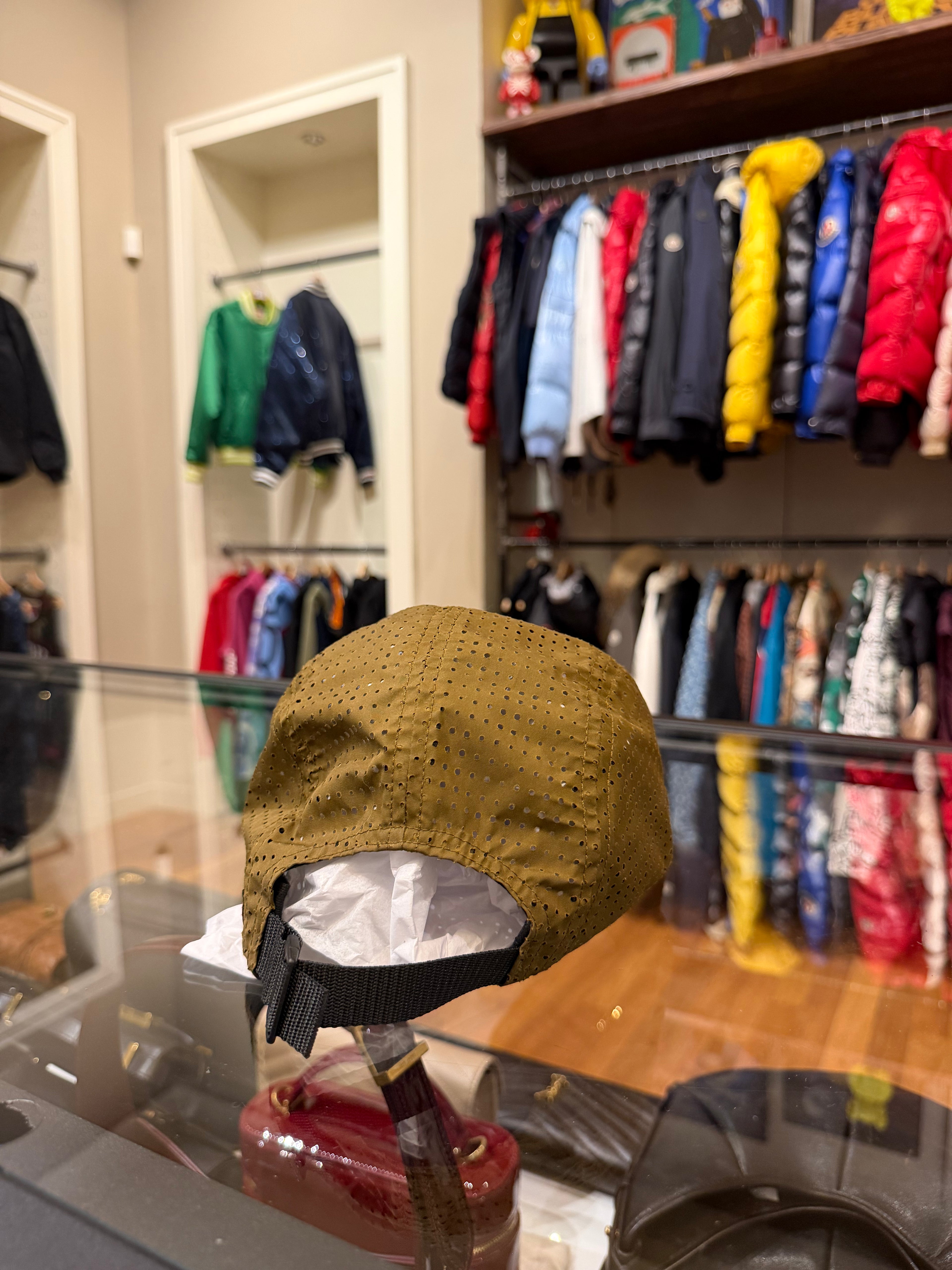 Supreme Perforated Camp Cap (SS22)-Olive Brown
