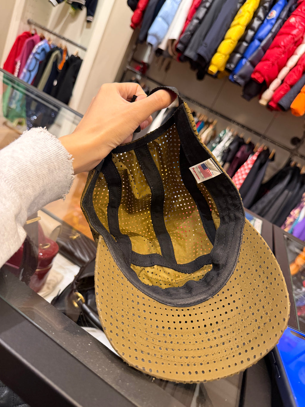 Supreme Perforated Camp Cap (SS22)-Olive Brown