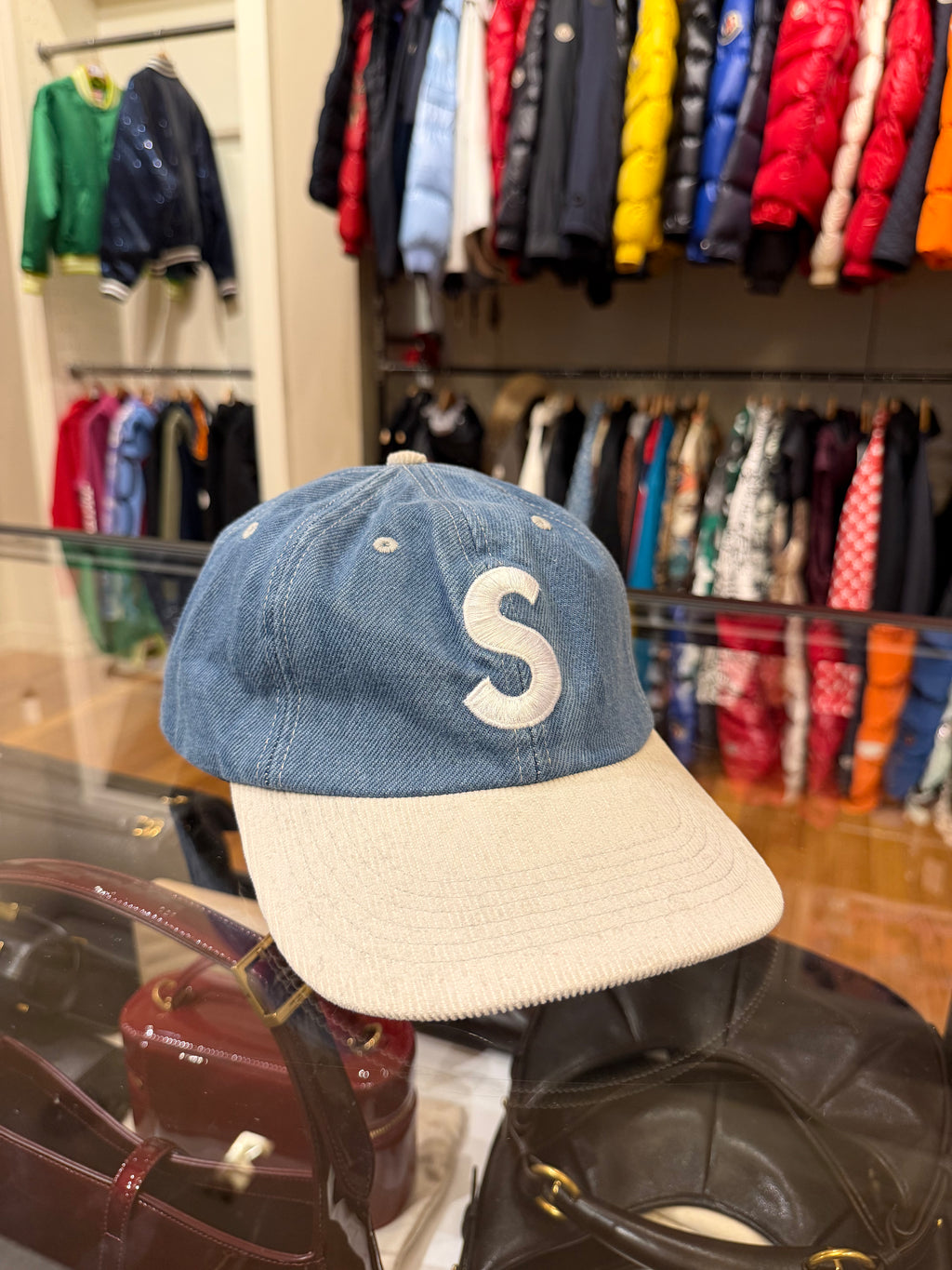 Supreme 2 -Tone Logo Hat in Washed Denim
