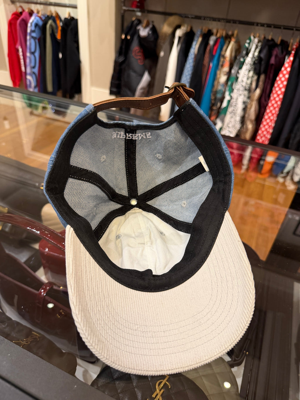 Supreme 2 -Tone Logo Hat in Washed Denim