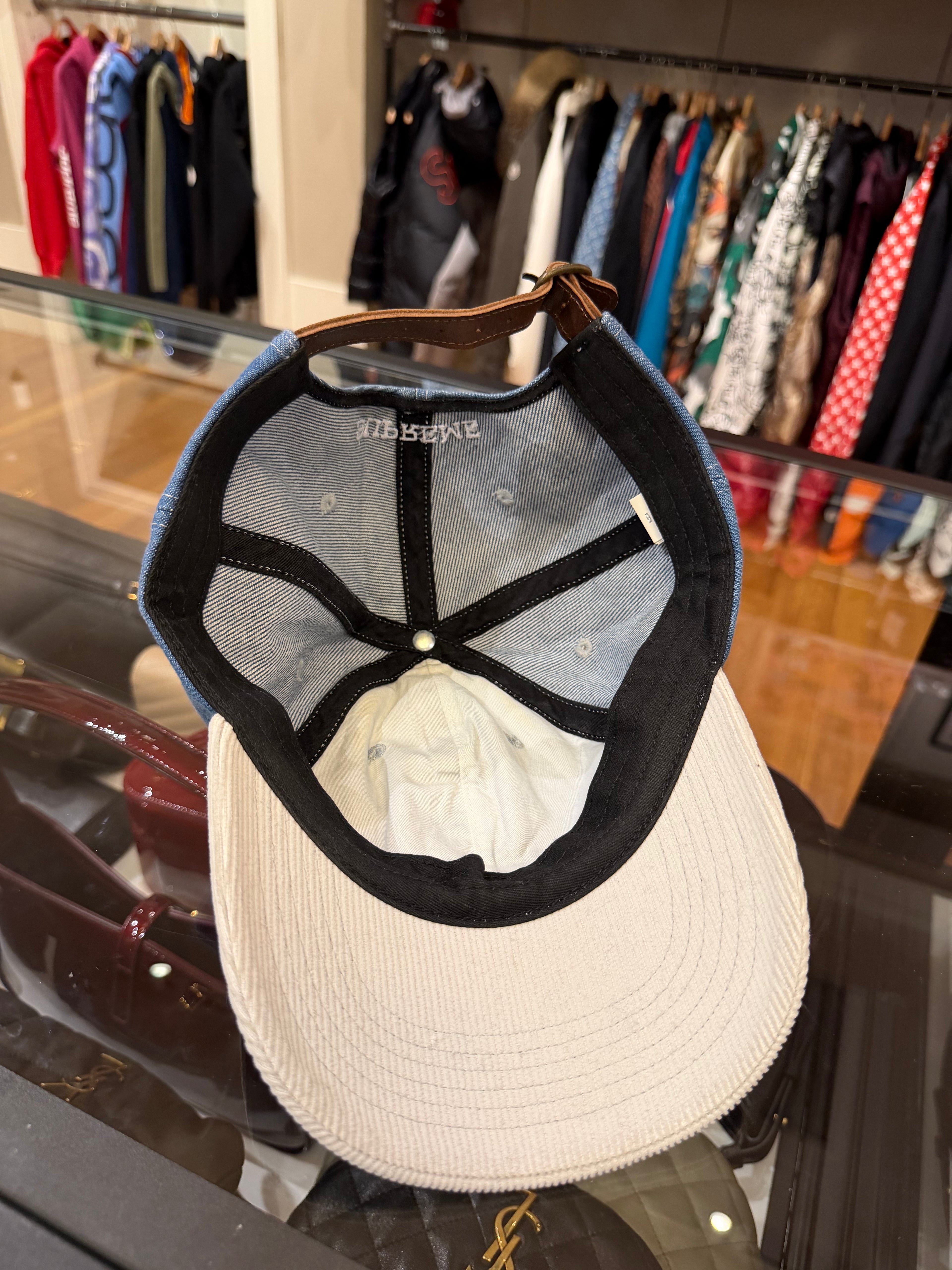 Supreme 2 -Tone Logo Hat in Washed Denim