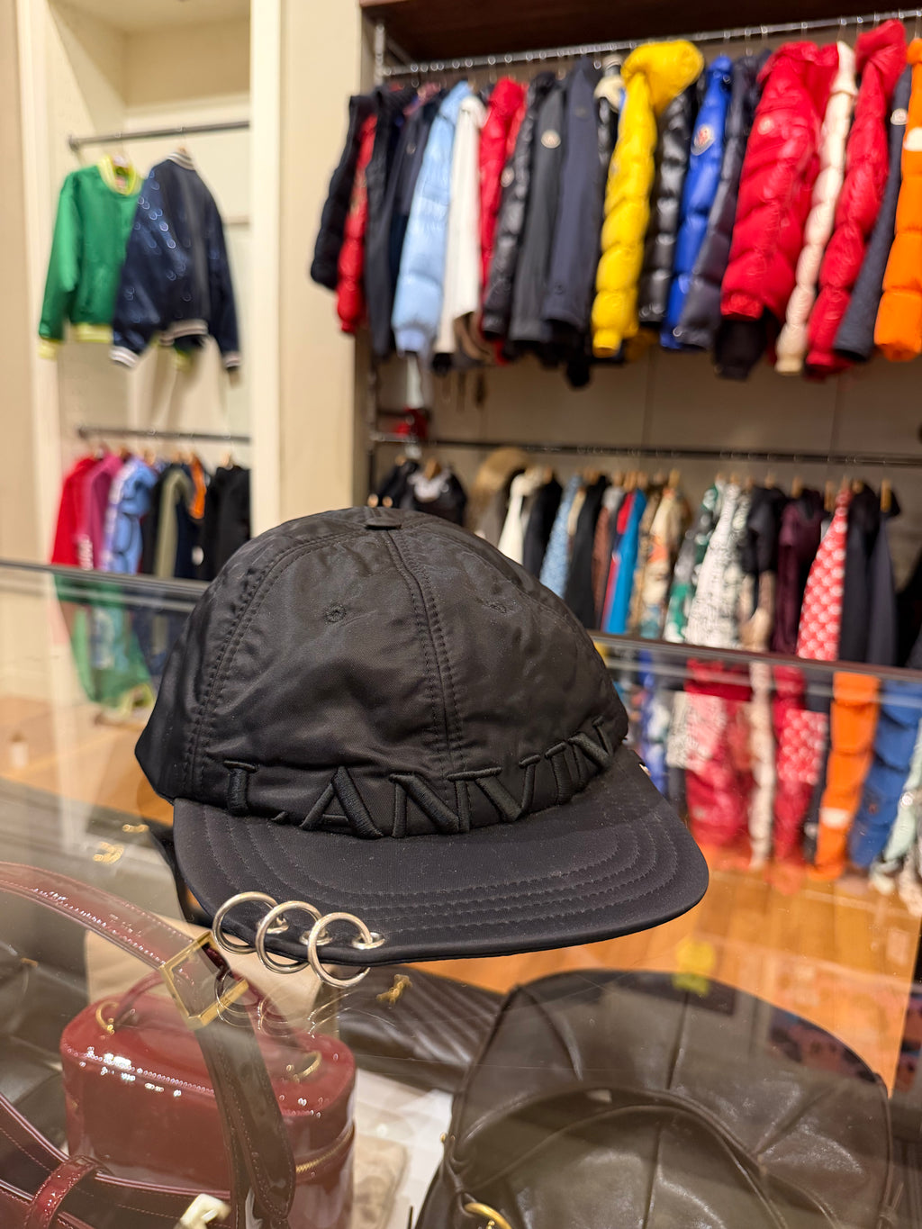 Lanvin Black Nylon Logo Baseball Cap