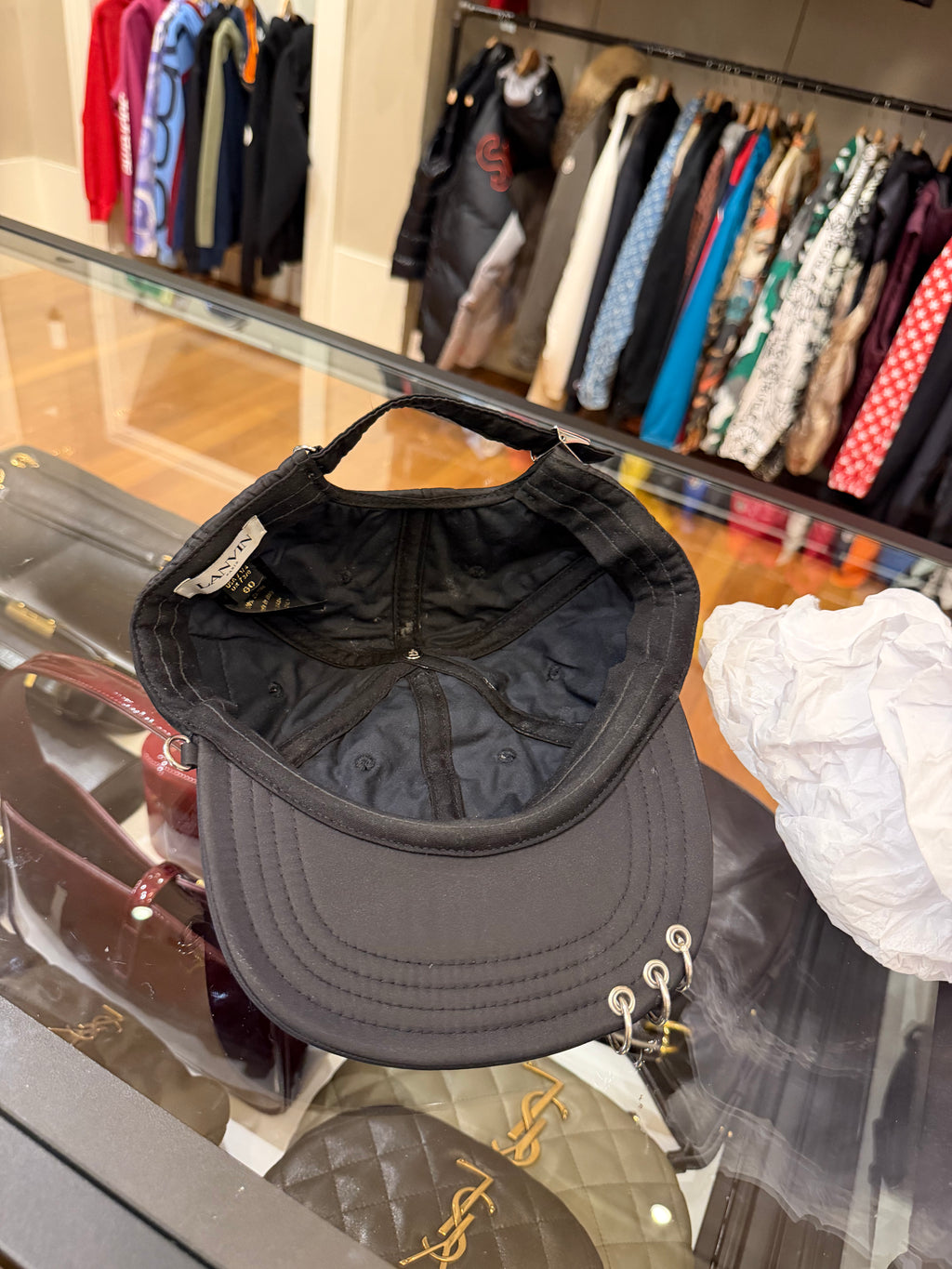Lanvin Black Nylon Logo Baseball Cap