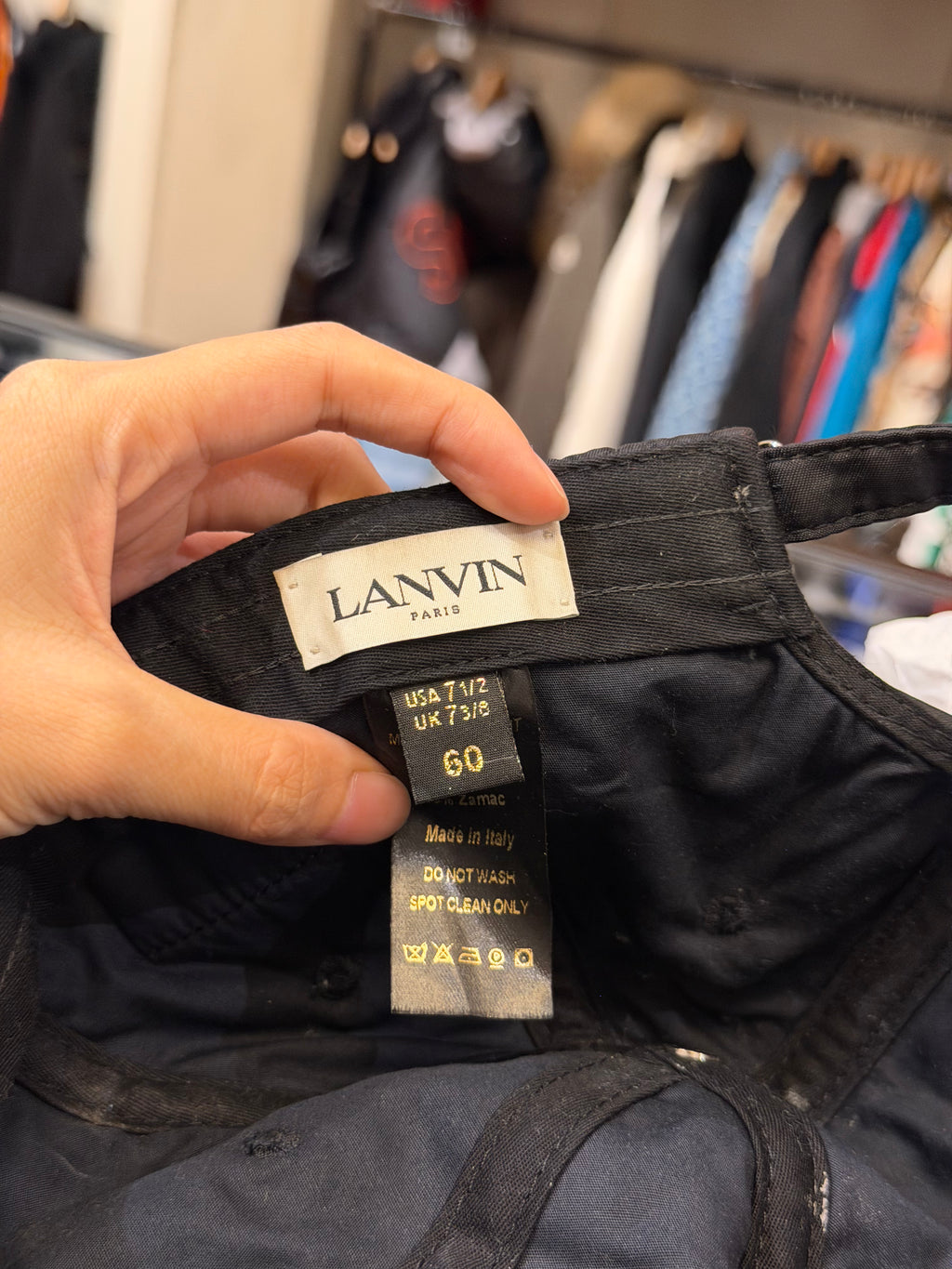 Lanvin Black Nylon Logo Baseball Cap