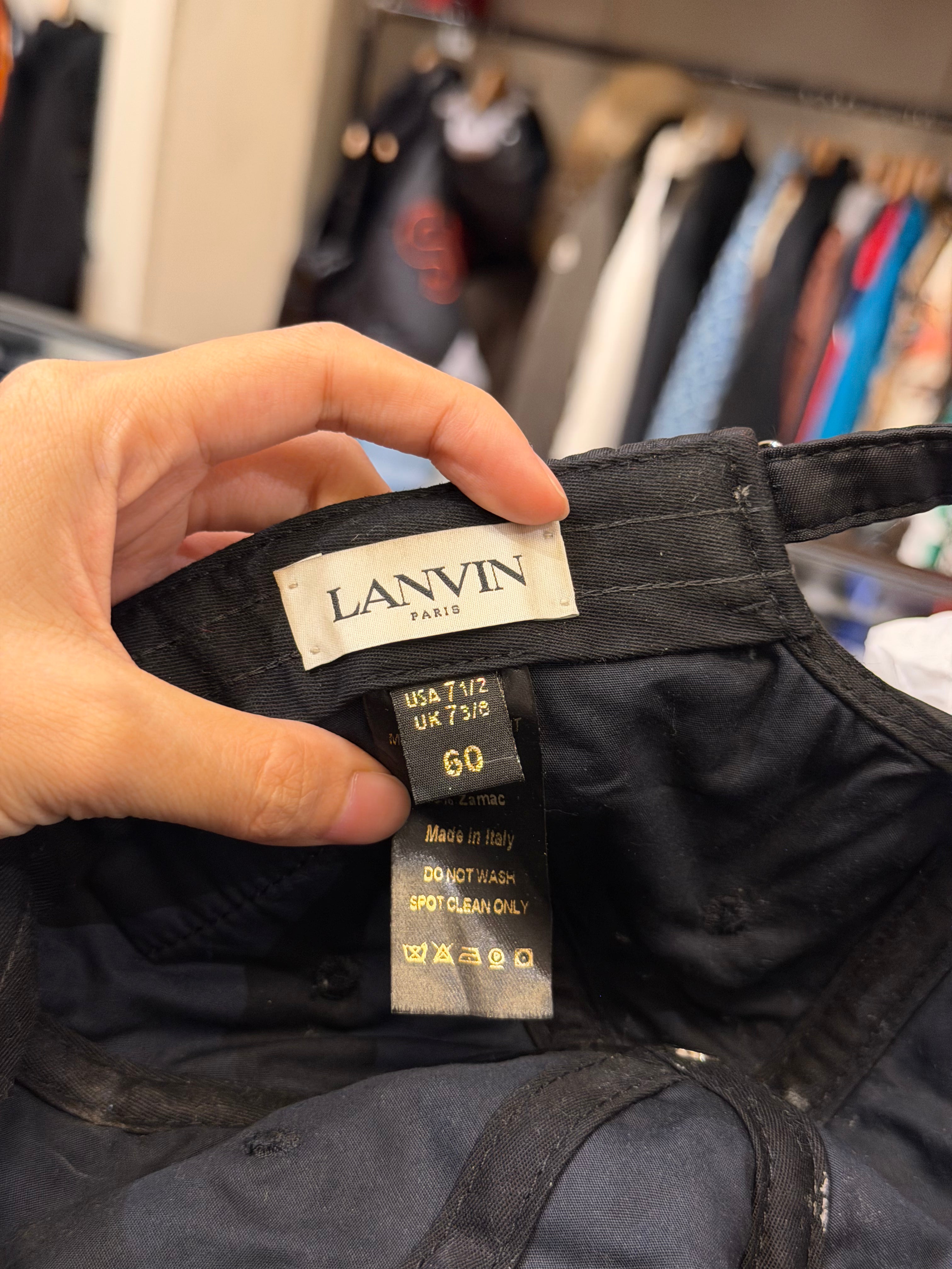 Lanvin Black Nylon Logo Baseball Cap