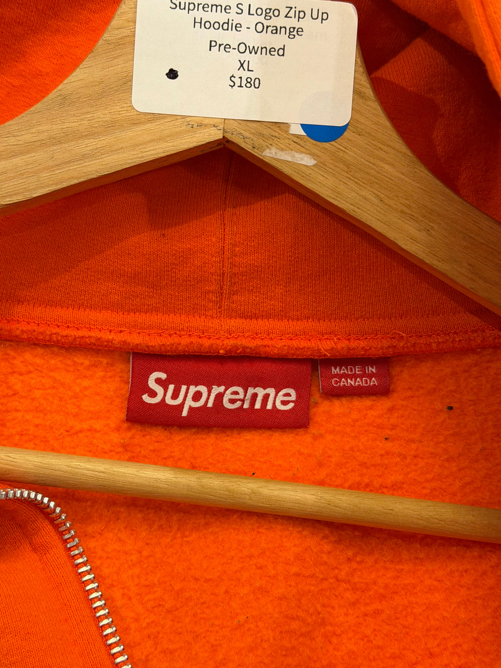 Supreme S Logo Zip Up
Hoodie - Orange