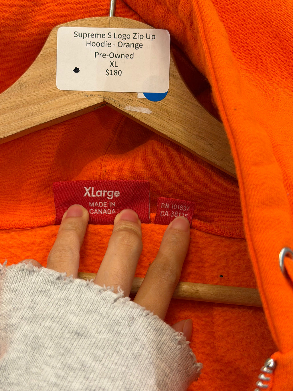 Supreme S Logo Zip Up
Hoodie - Orange