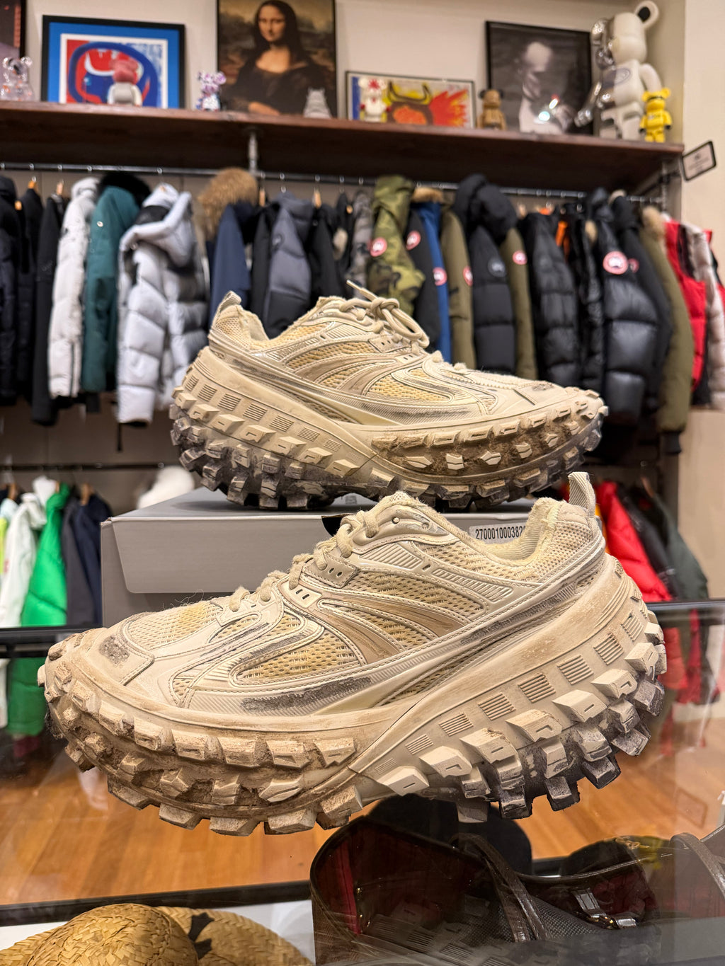 Balenciaga Defender/Bouncer Worn Out Sneaker - Beige Destroyed