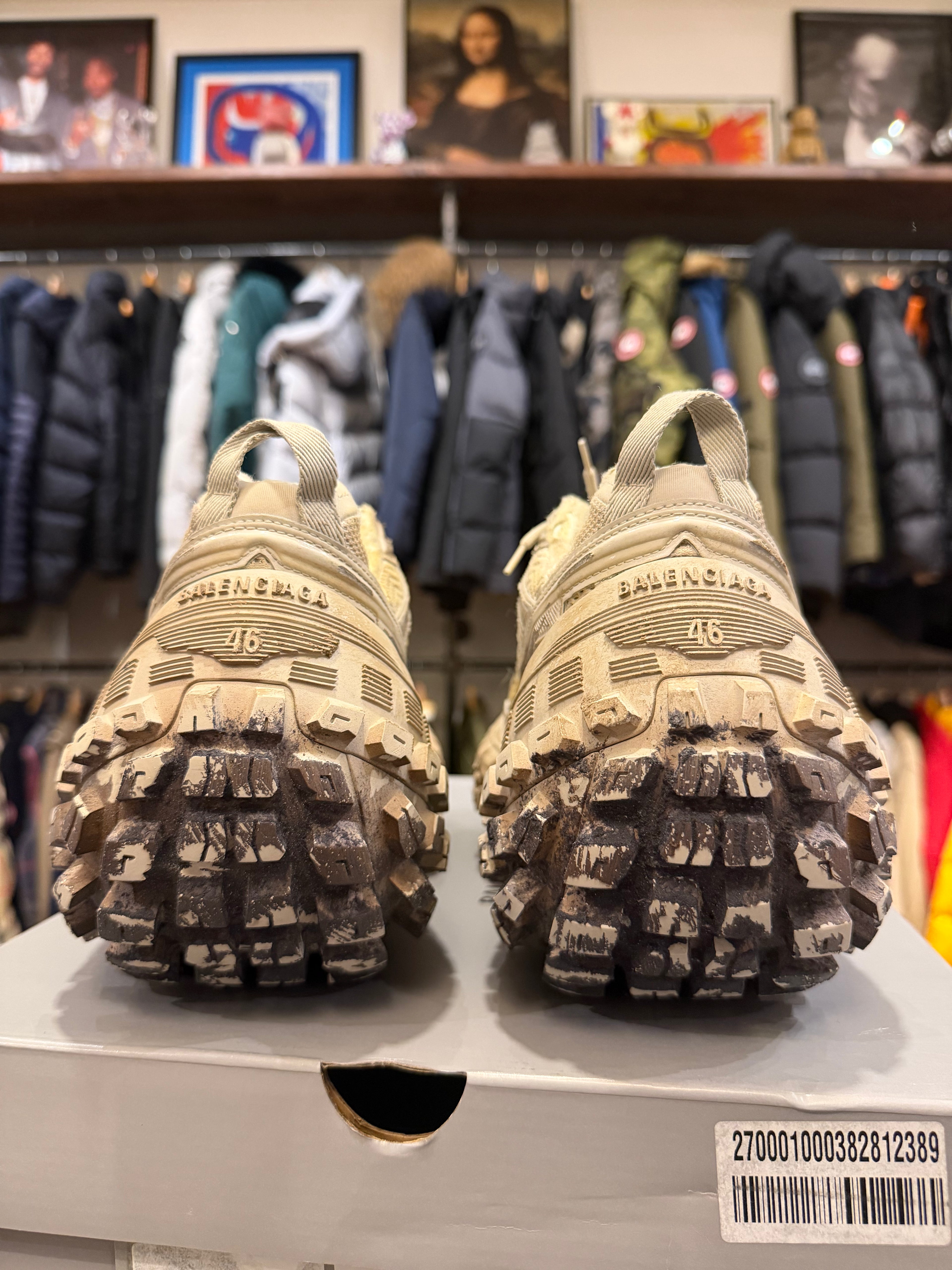 Balenciaga Defender/Bouncer Worn Out Sneaker - Beige Destroyed