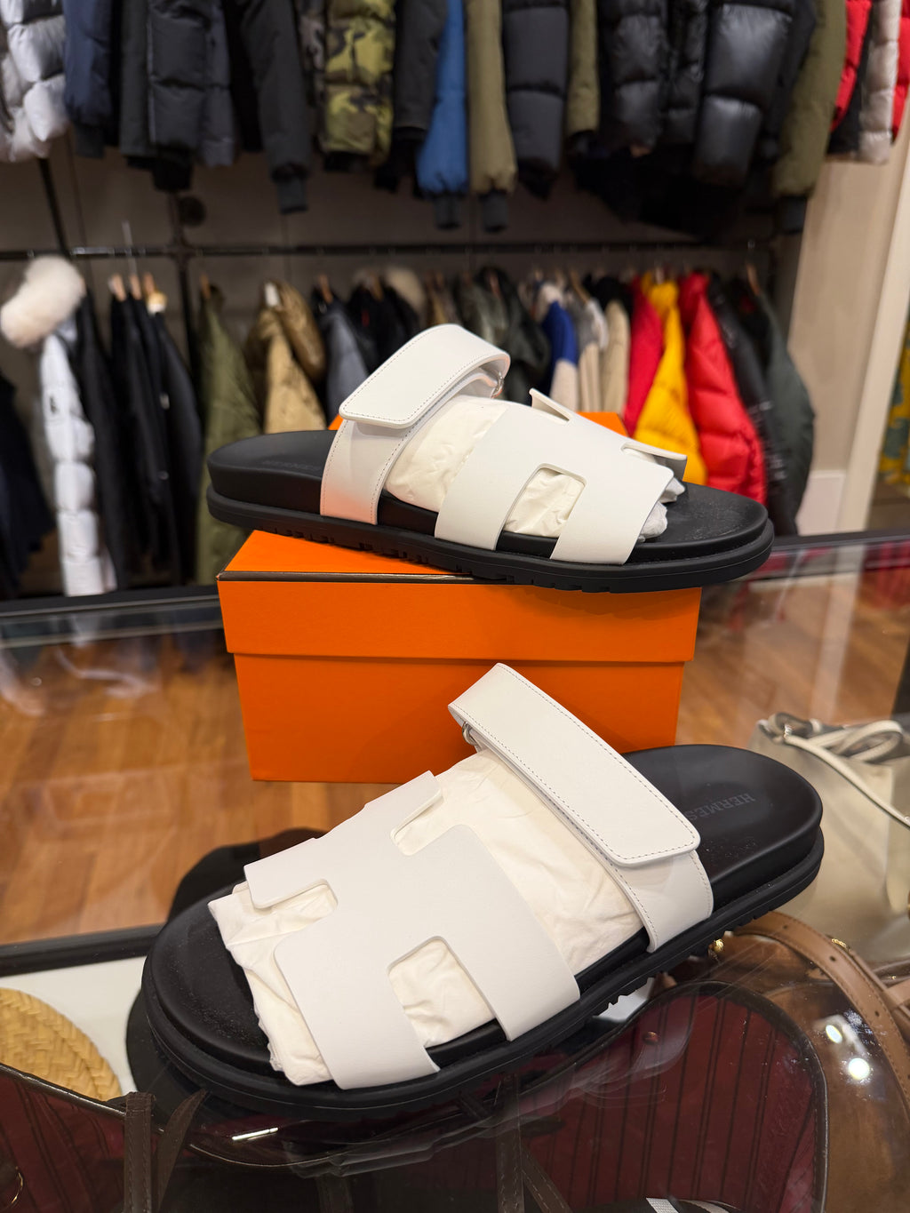 Hermès Chypre Sandals - White