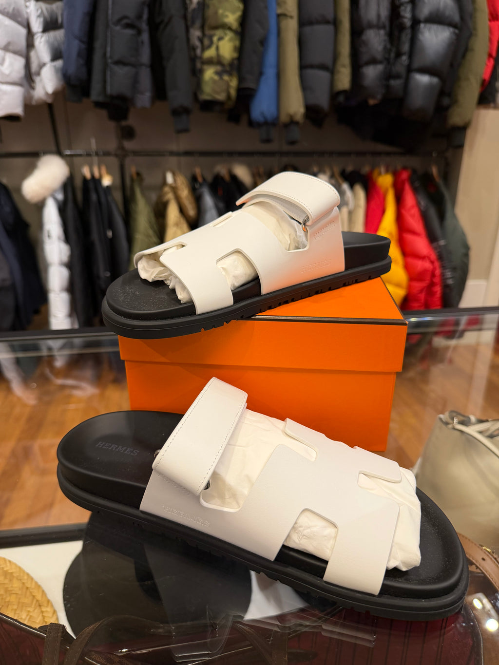Hermès Chypre Sandals - White