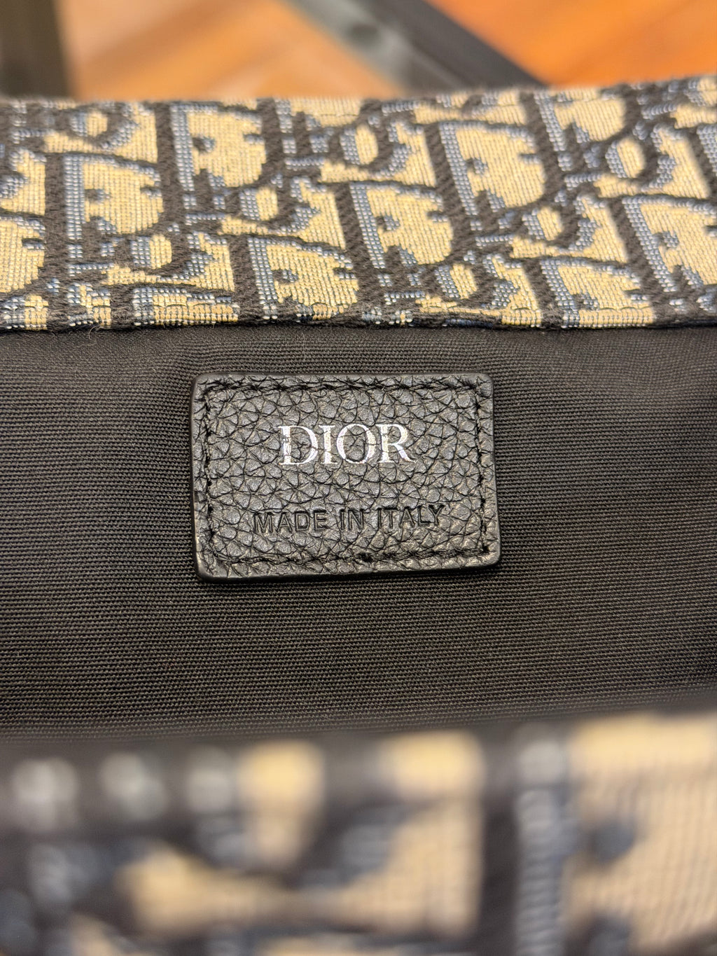 Dior Oblique Jacquard Saddle Bag - Beige/Black Canvas