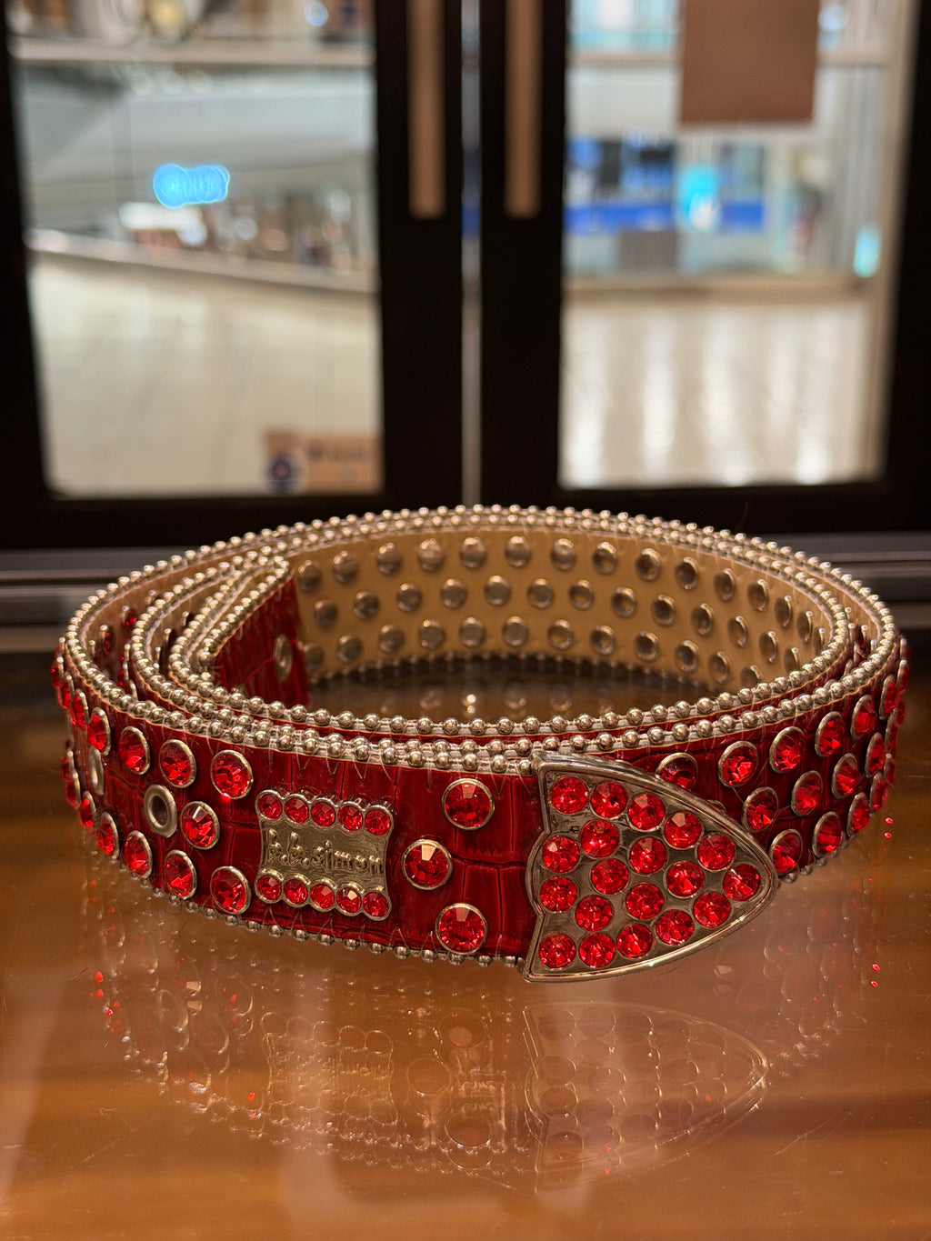 BB Simmons Rhinestone Croc Leather Strap