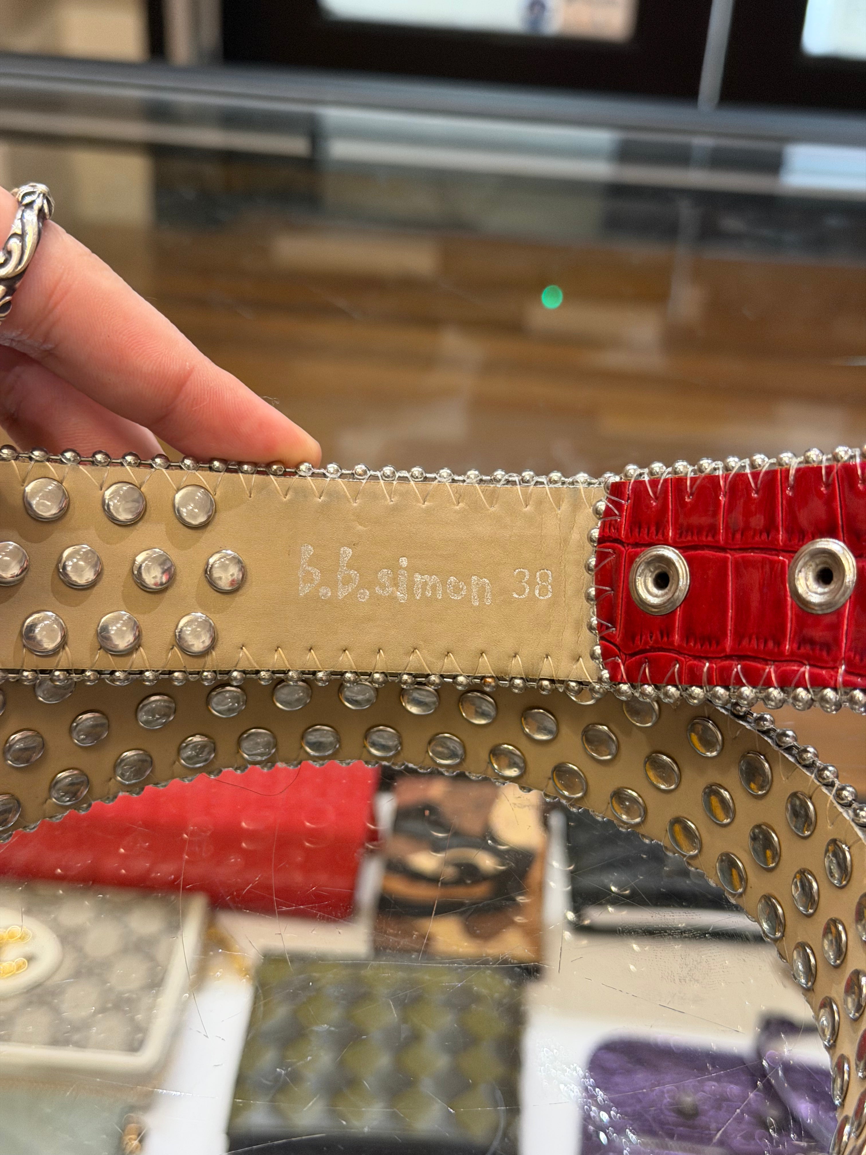 BB Simmons Rhinestone Croc Leather Strap