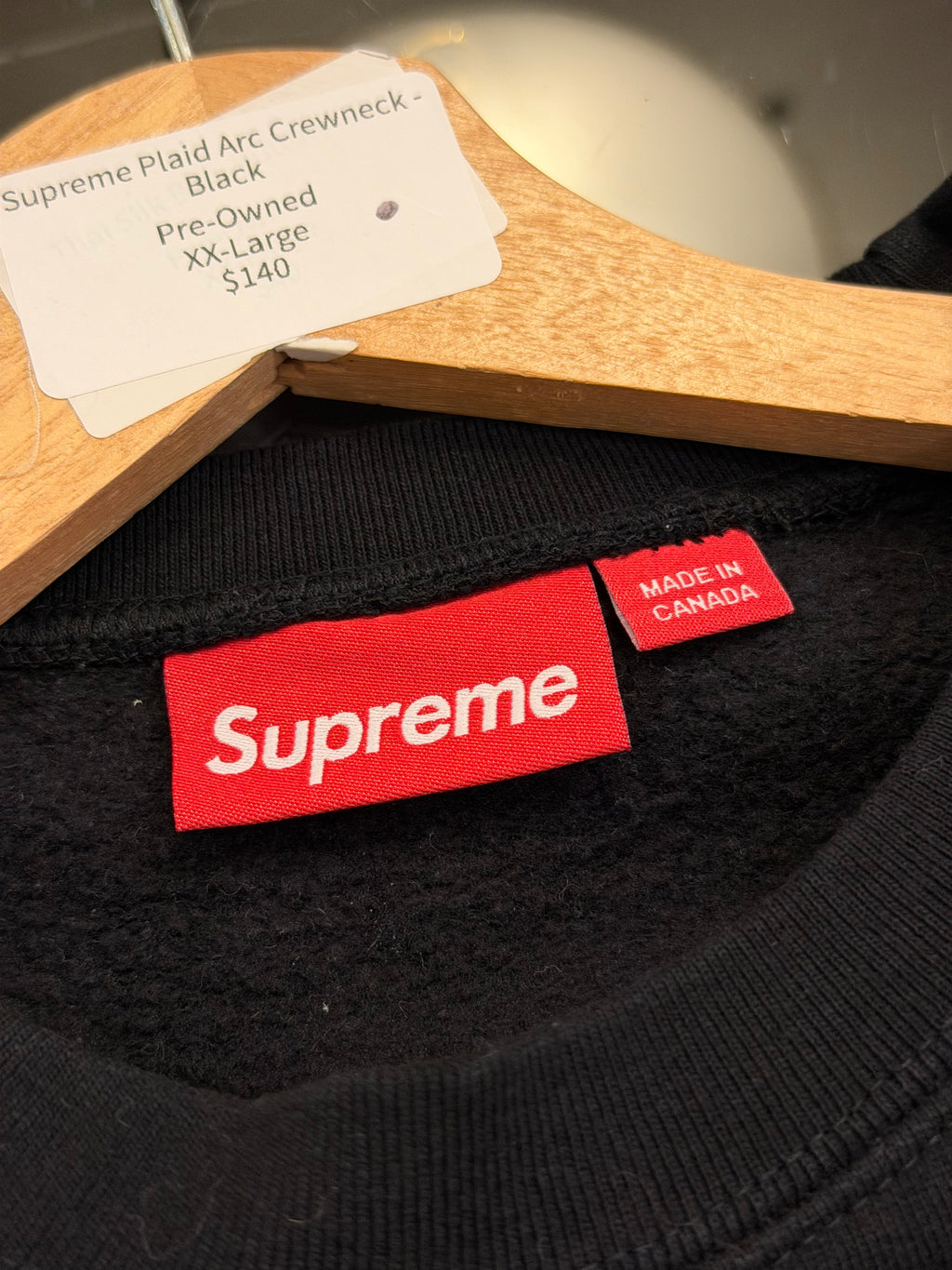 Supreme Plaid Arc Crewneck - Black