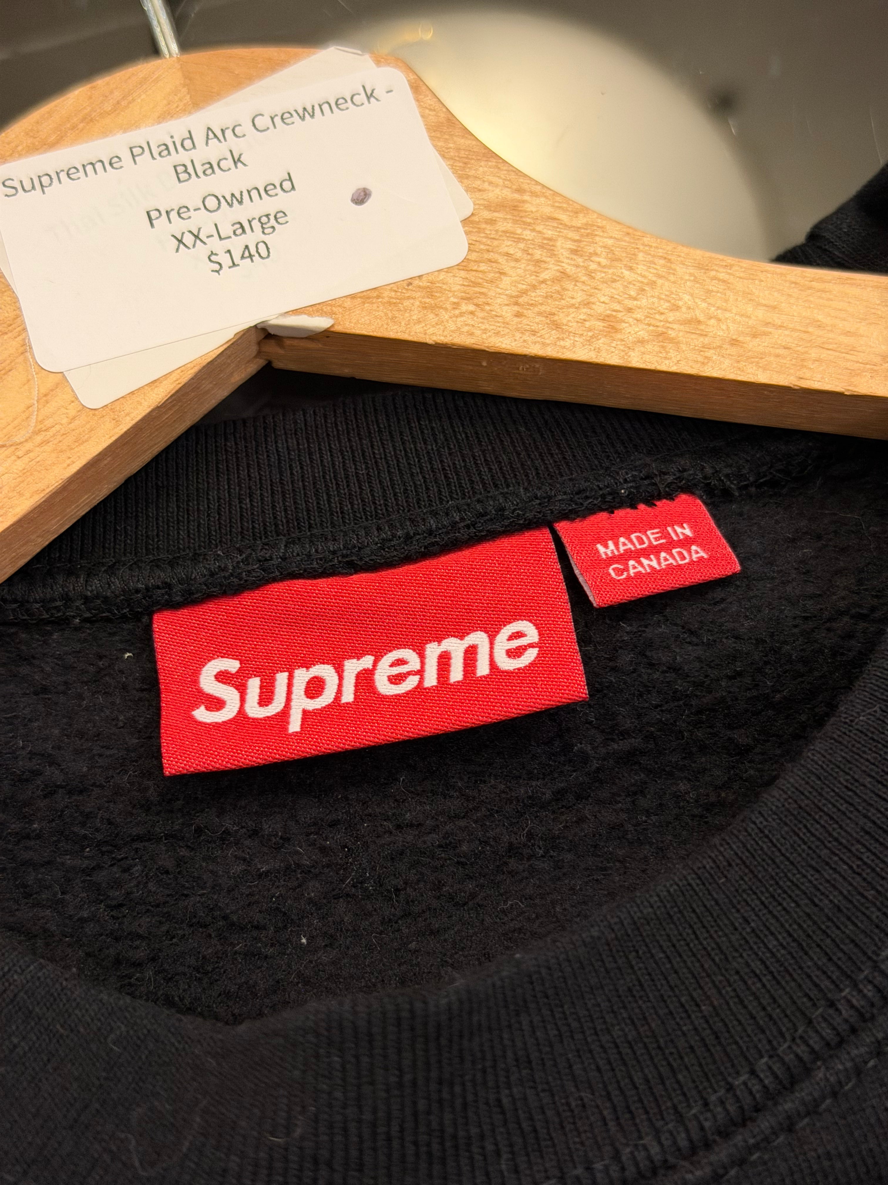Supreme Plaid Arc Crewneck - Black