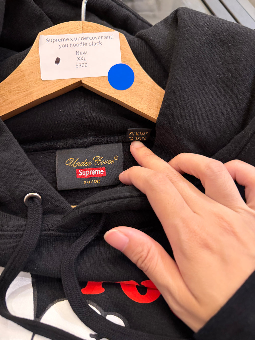 Supreme x undercover anti you hoodie black