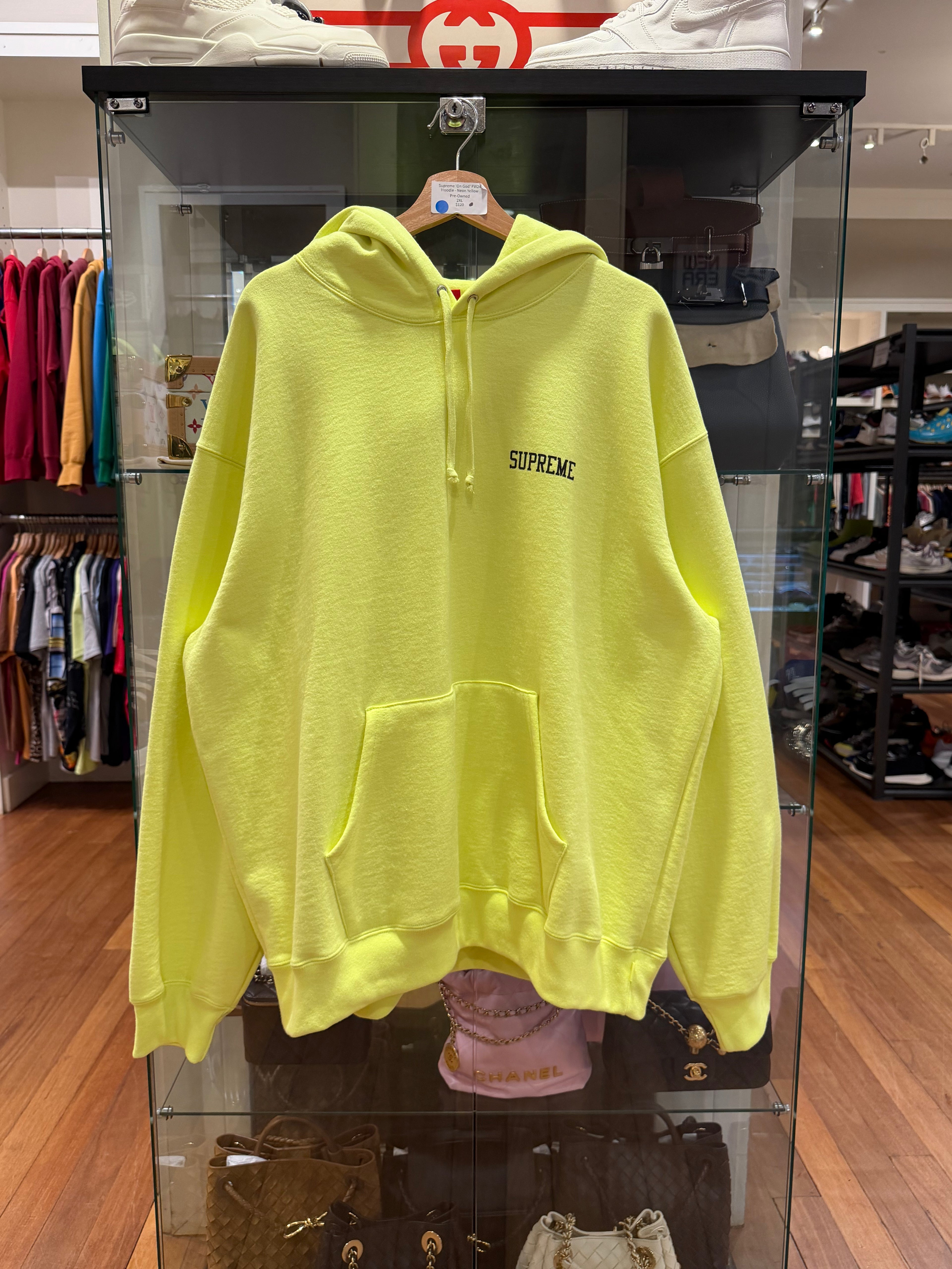 Supreme 'On God' FW24
Hoodie - Neon Yellow
