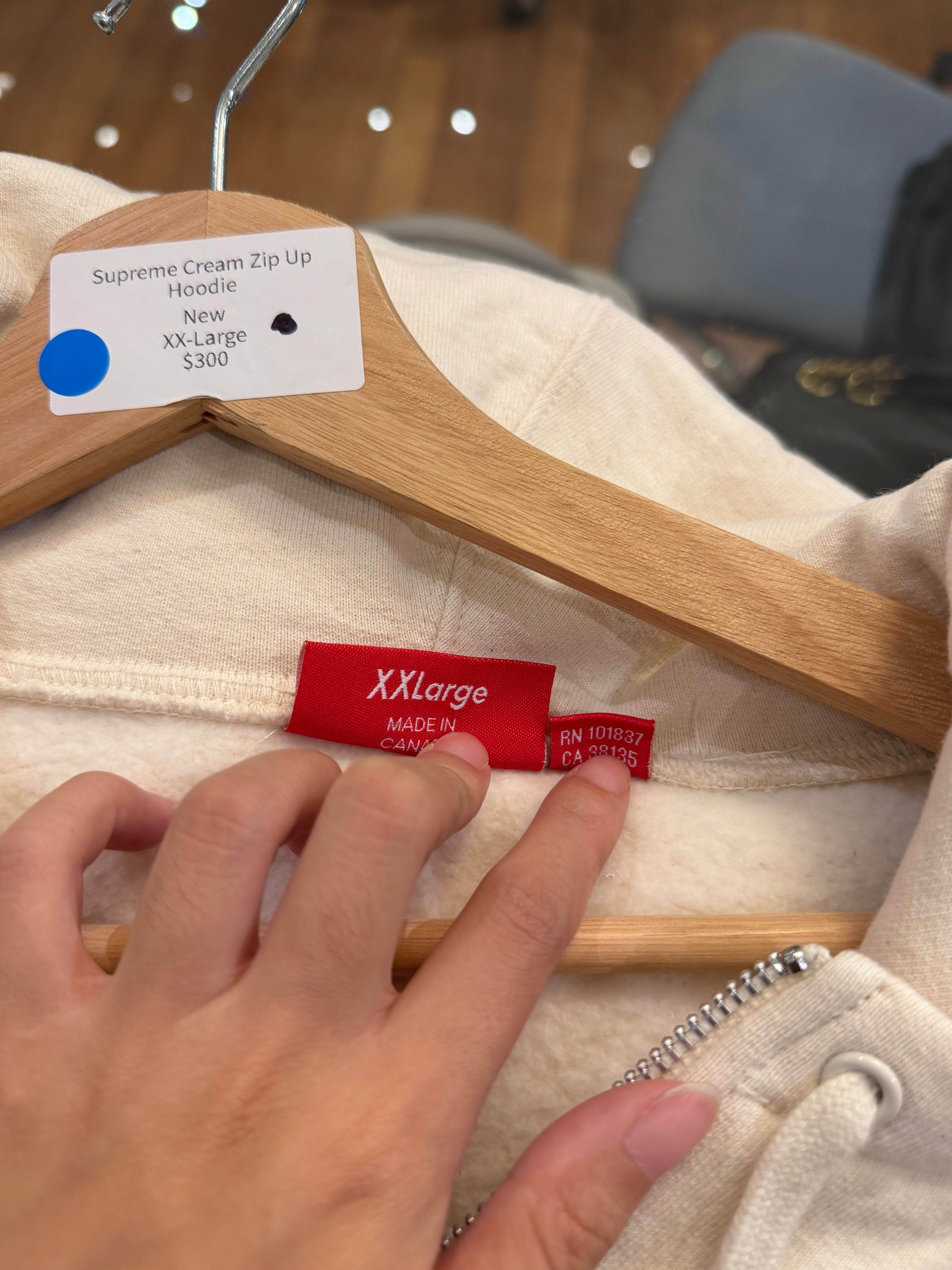 Supreme Cream Zip Up
Hoodie