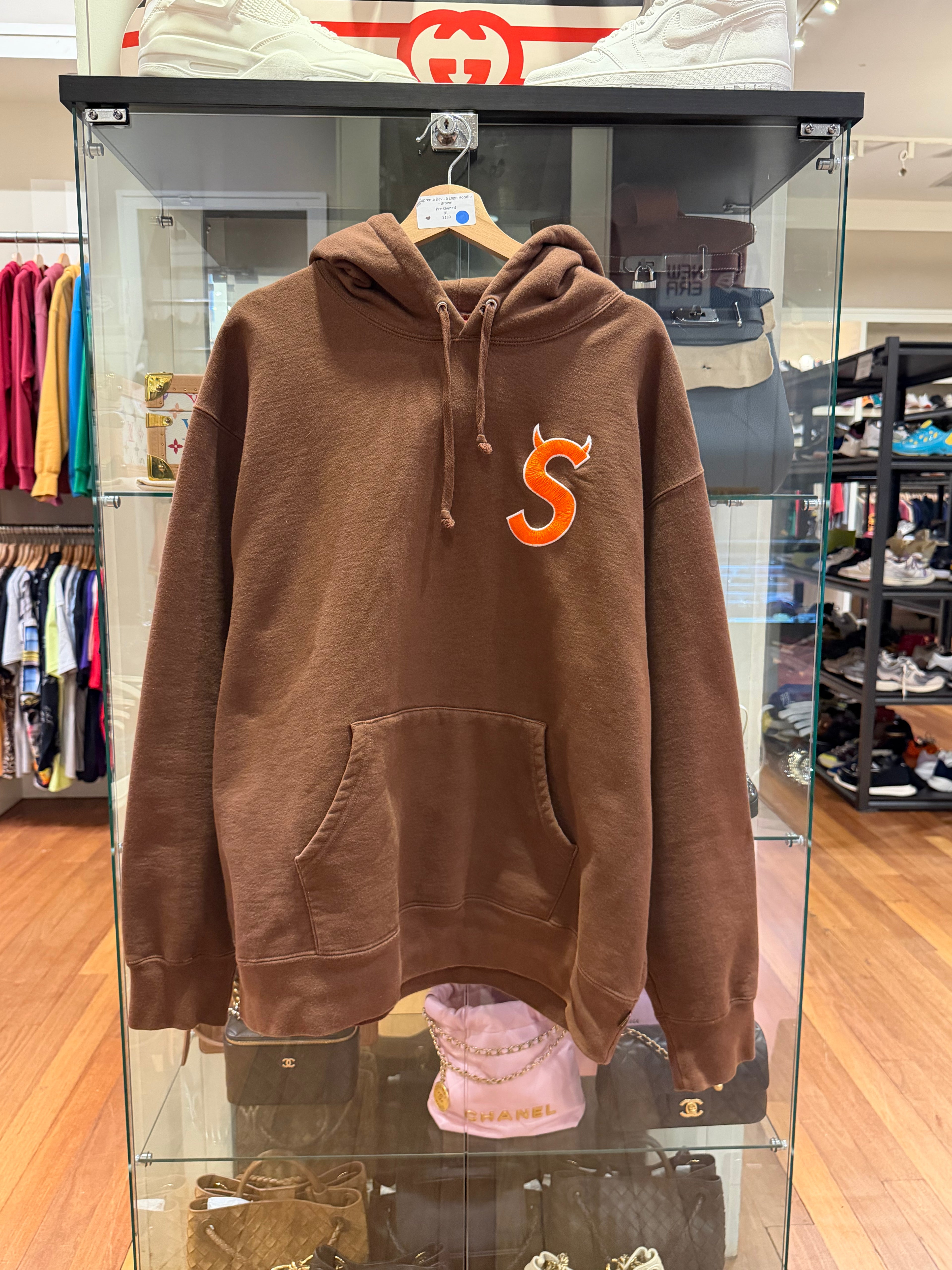 Supreme Devil S Logo Hoodie
- Brown