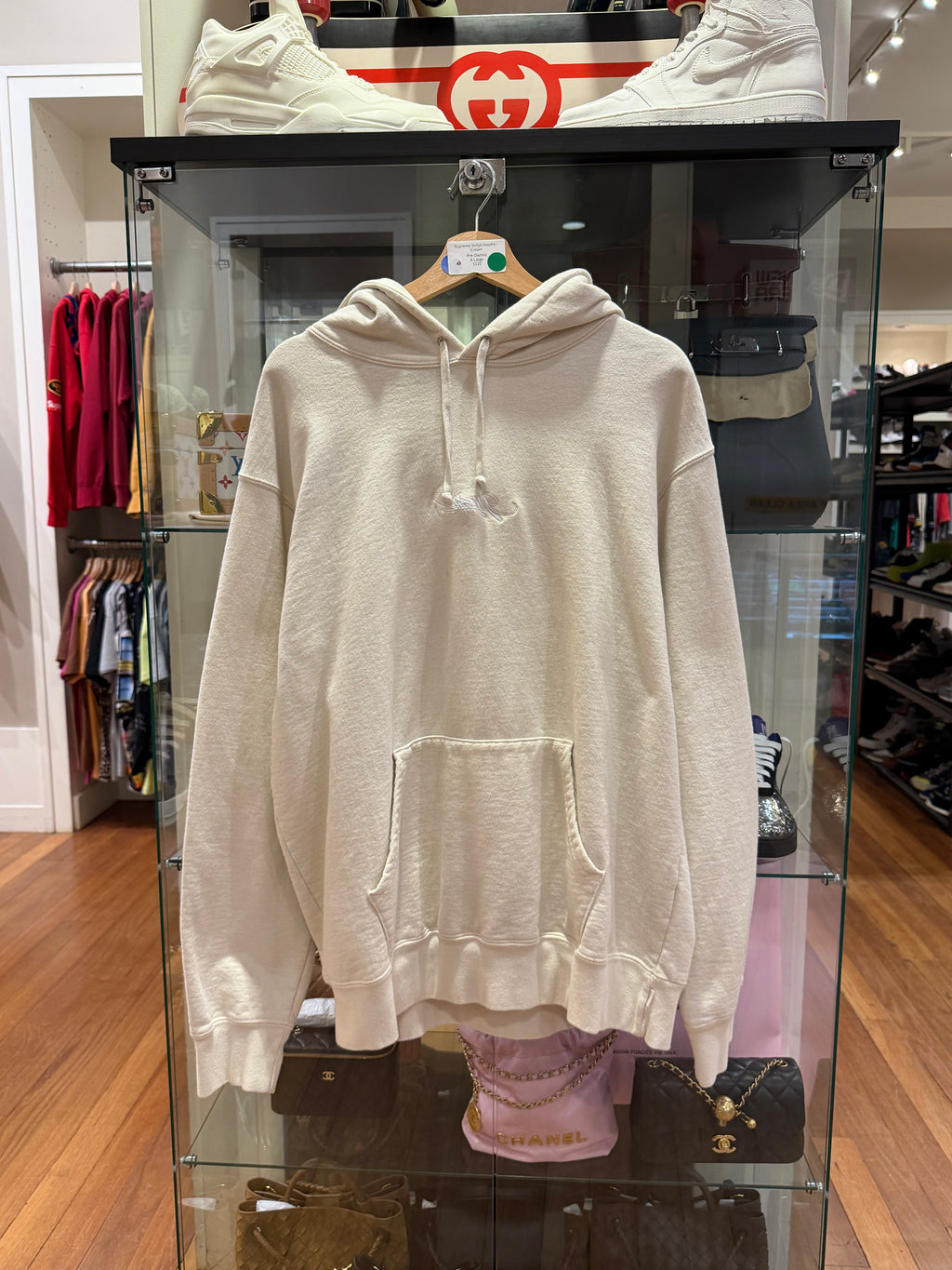 Supreme Script Hoodie -
Cream