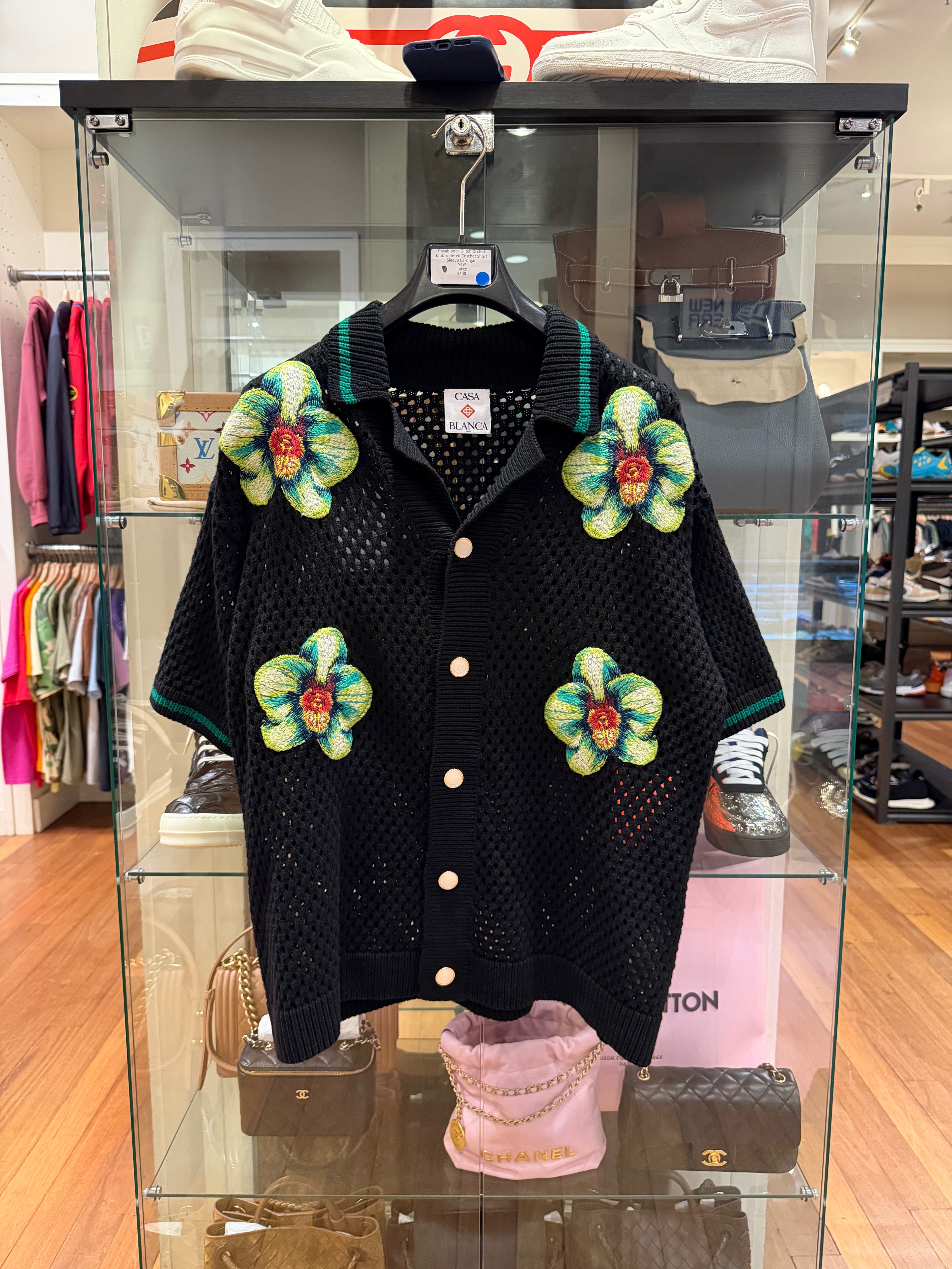 Casablanca Glitch Orchid
Embroidered Crochet Short
Sleeve Cardigan