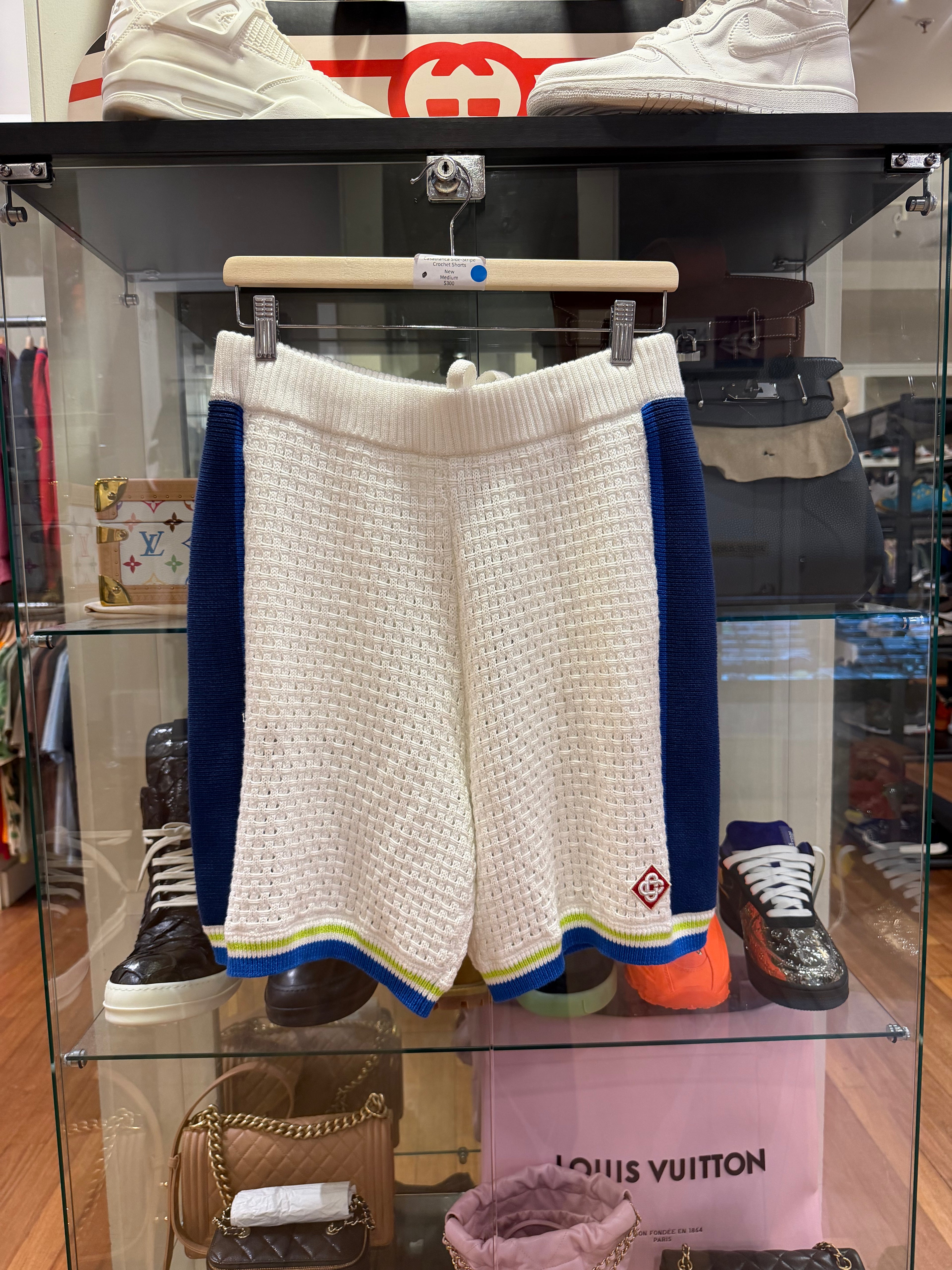 Casablanca Side-Stripe
Crochet Shorts
