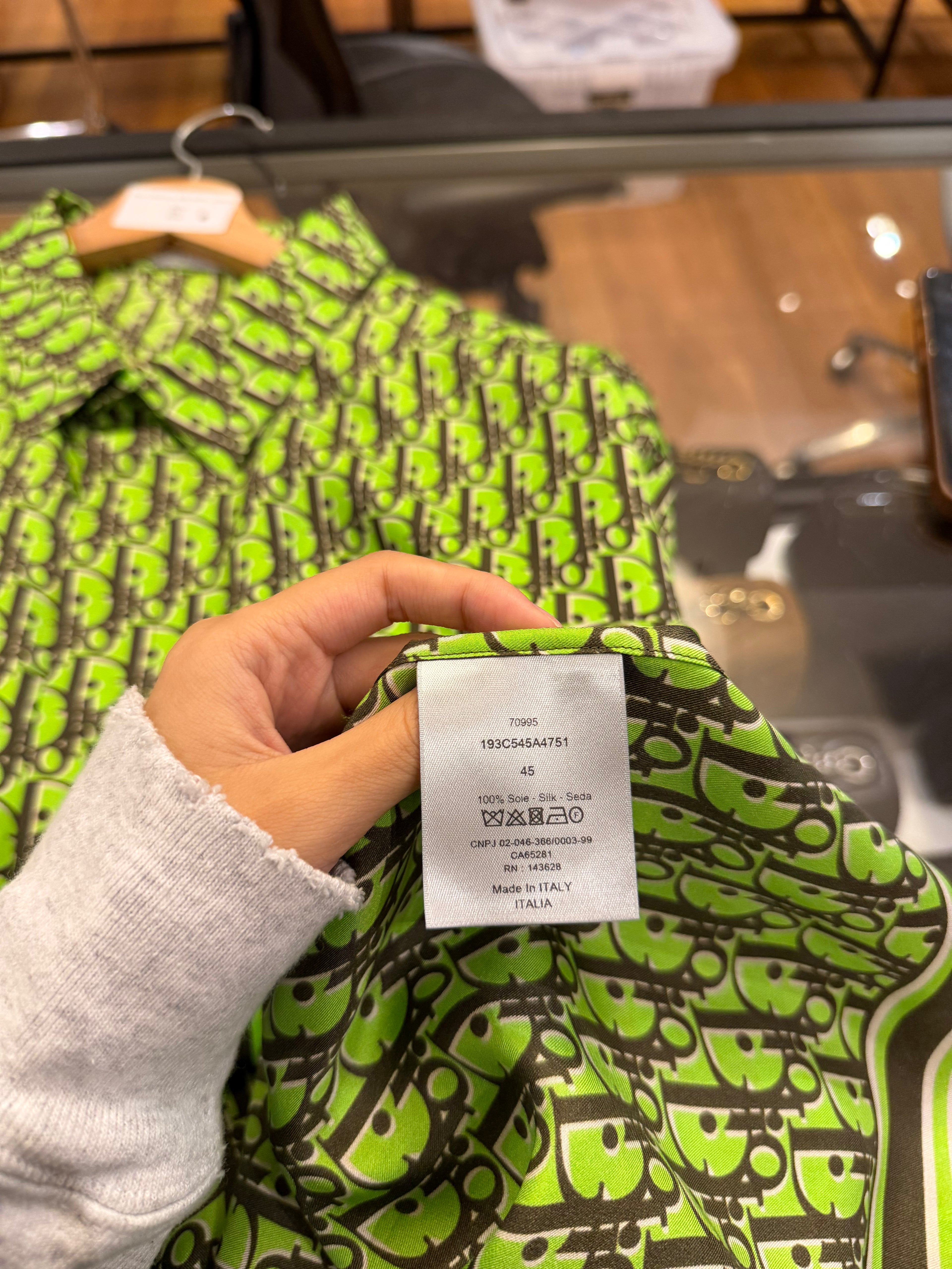 Dior Oblique Silk Shirt - Green