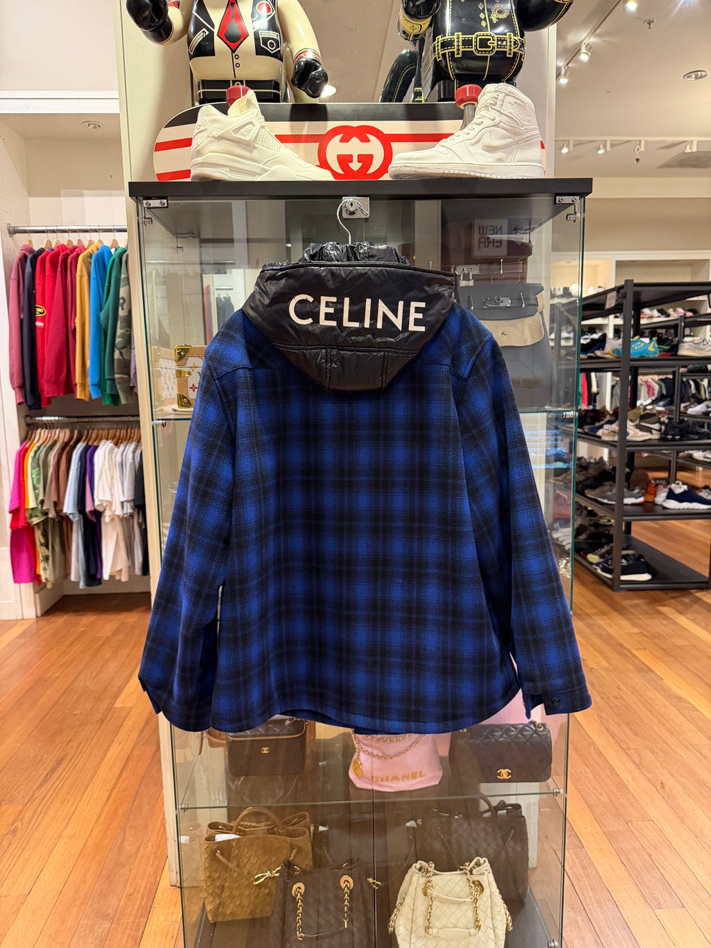 Celine Wool Checkered
Padded Button Up