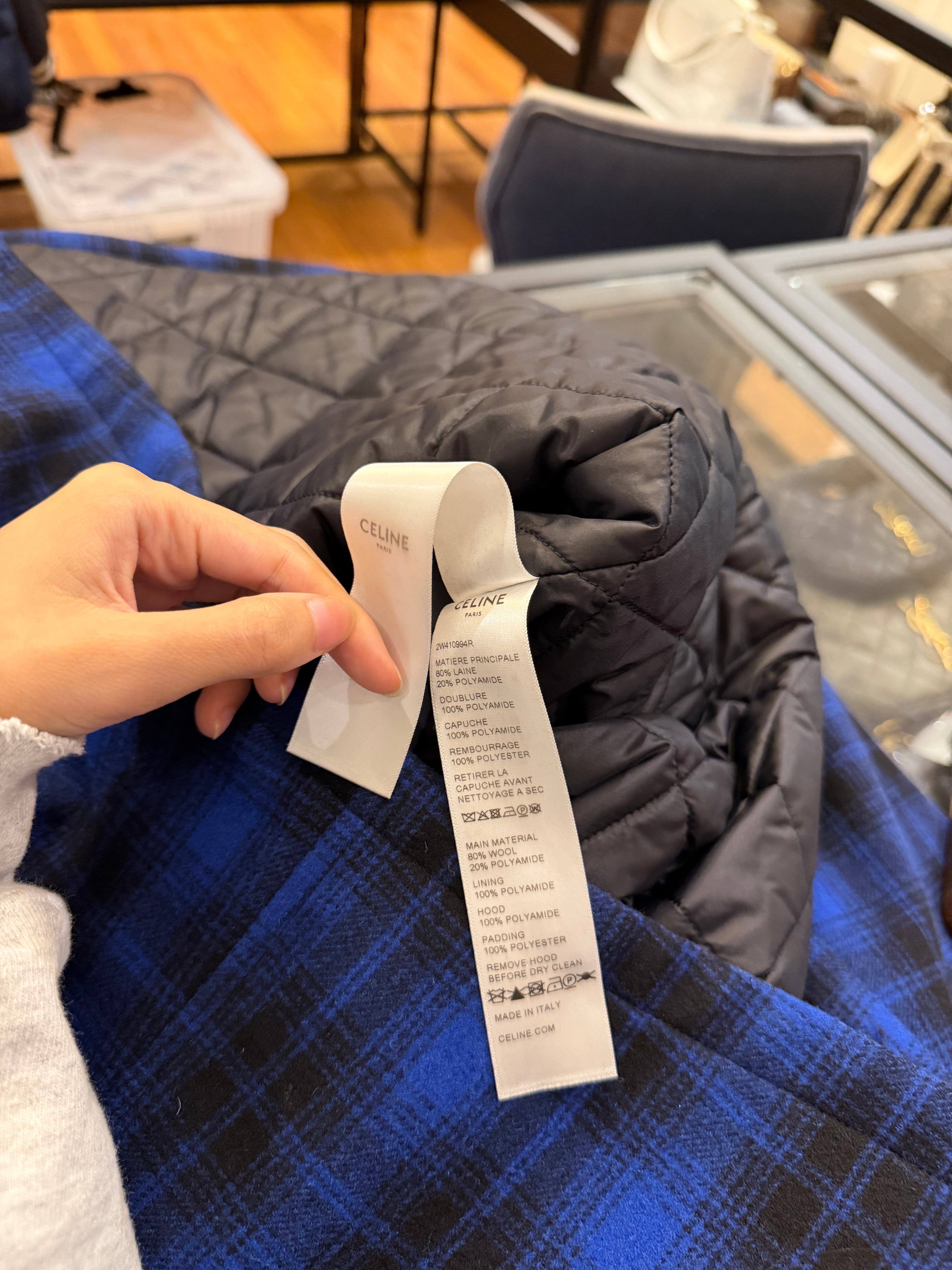 Celine Wool Checkered
Padded Button Up