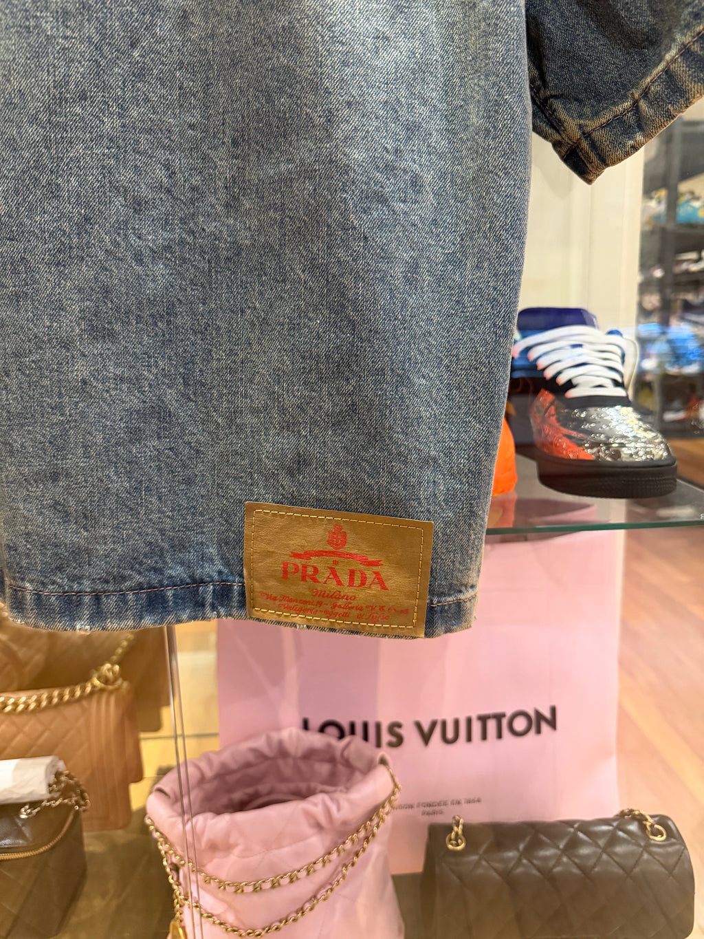 Prada Boxy-Fit Bowling
Denim Shirt