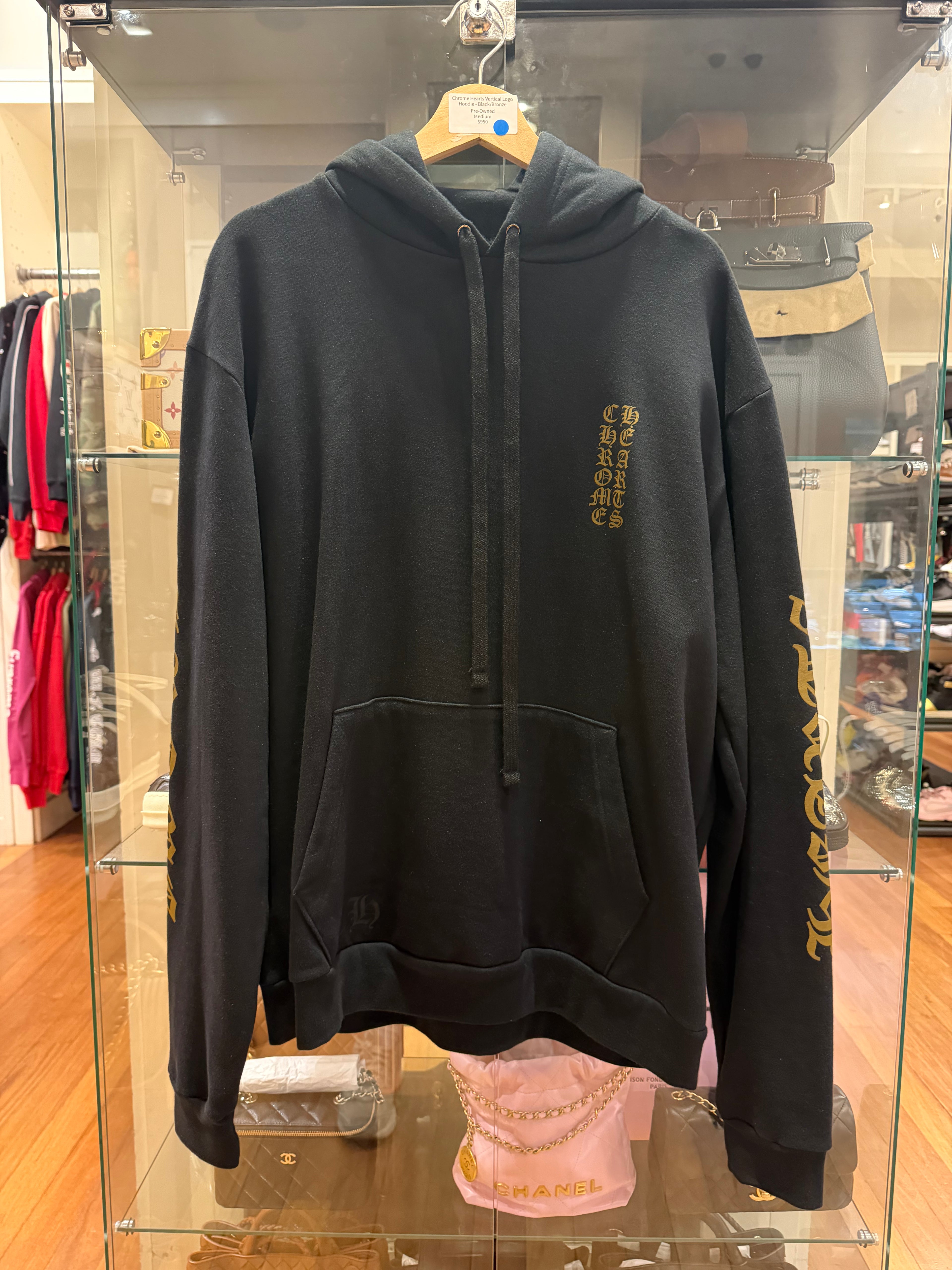 Chrome Hearts Vertical Logo Hoodie - Black/Olive