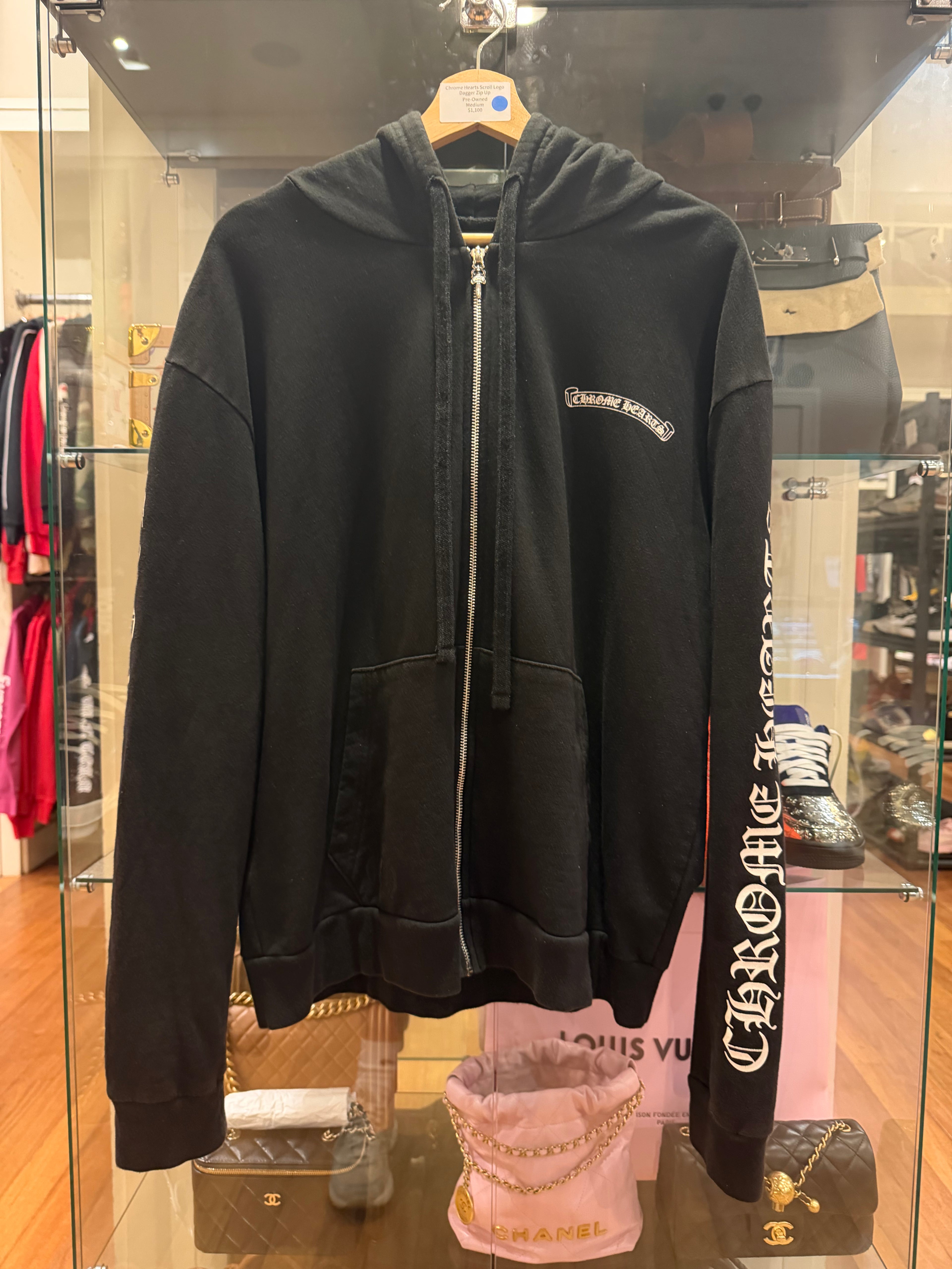 Chrome Hearts Scroll Logo Full Zip Hoodie