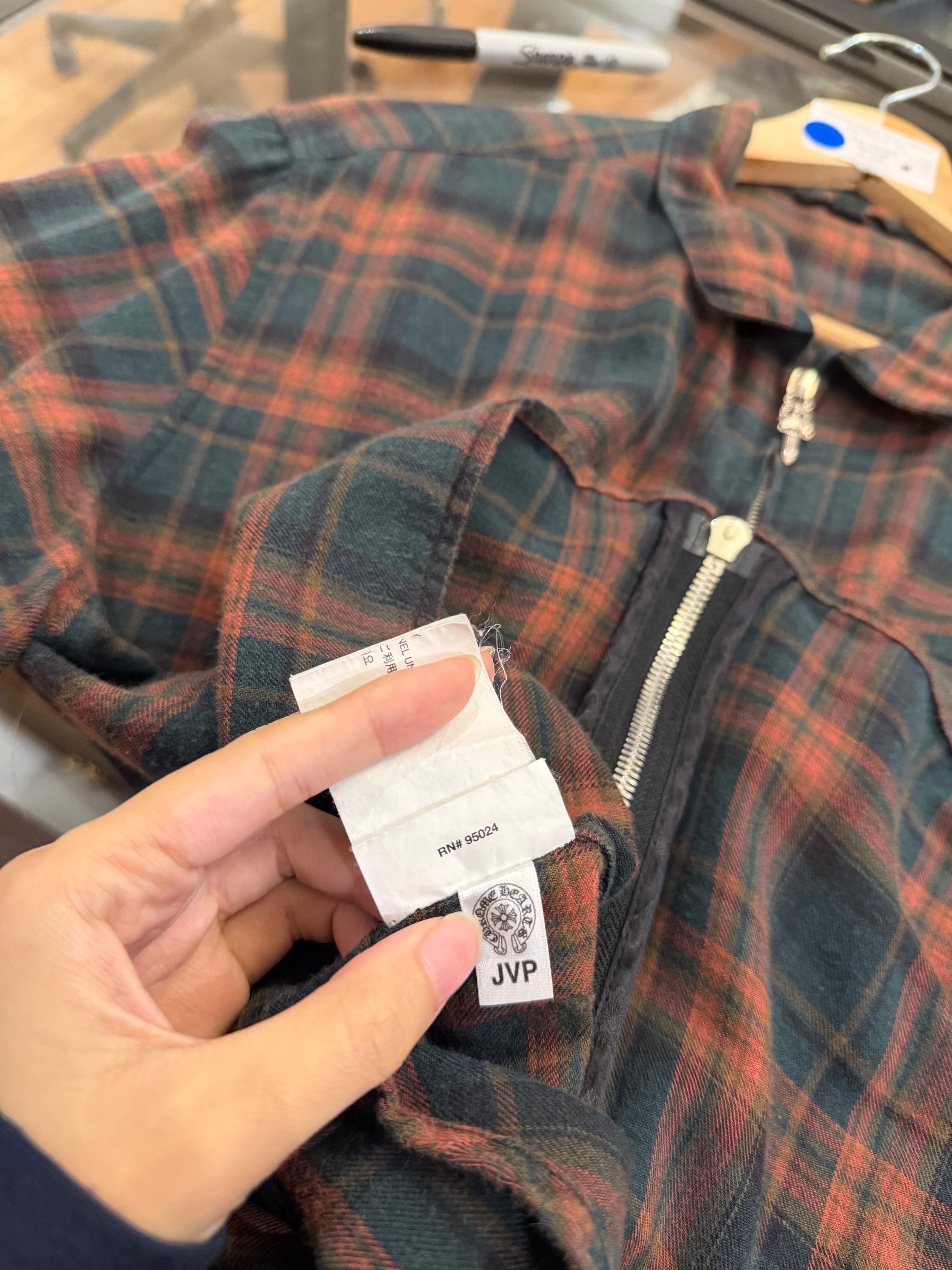 Chrome Hearts Short Sleeve
Zip Flannel Tee