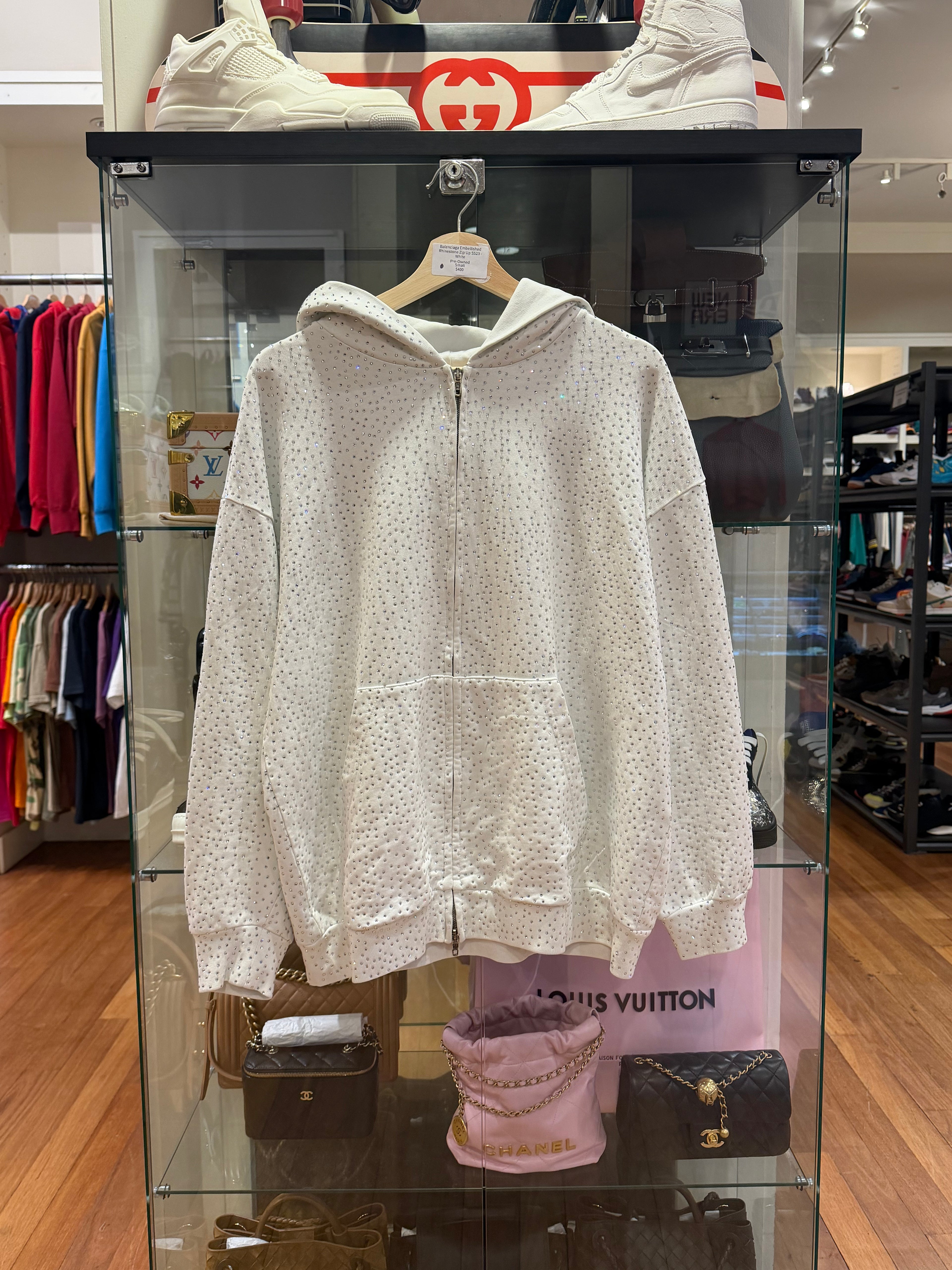 Balenciaga Embellished
Rhinestone Zip Up SS23 -
White