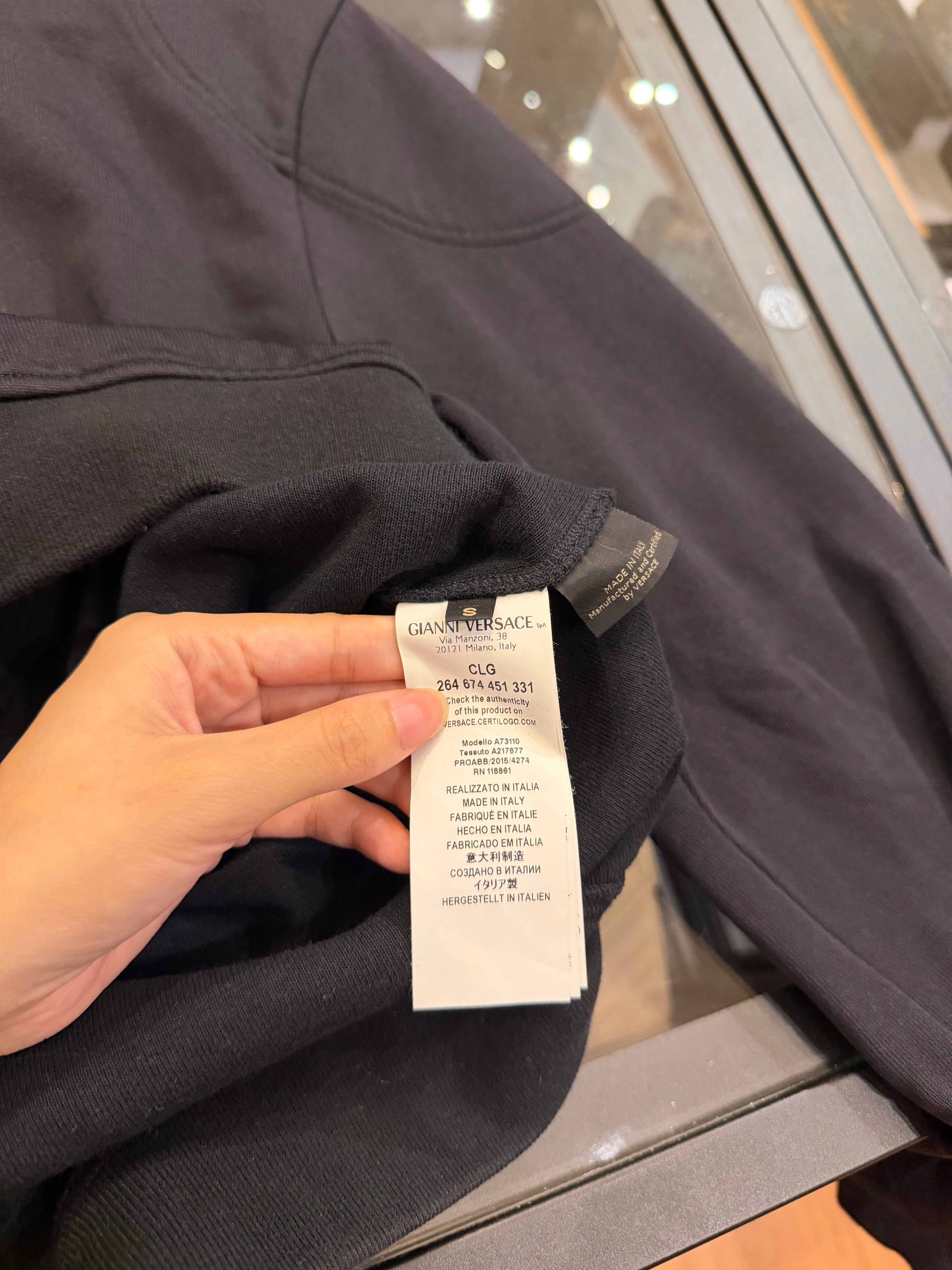 Versace Leather Medusa Logo Crewneck